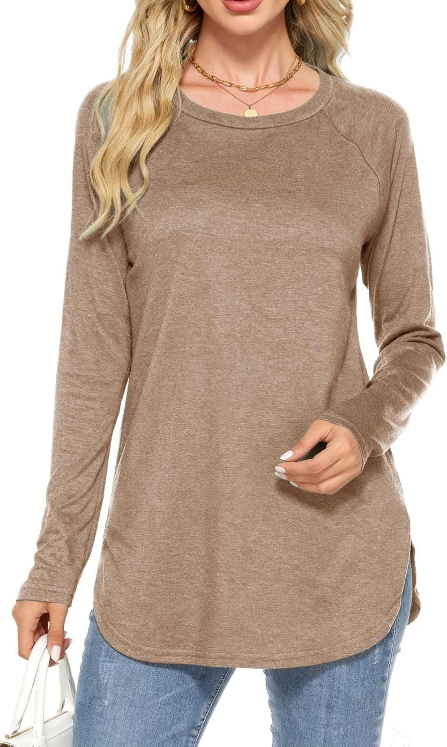 Thumbnail 3 de Teesho Damen Longshirt Langarm Elegant — hochwertiges Baumwollshirt mit Elasthan