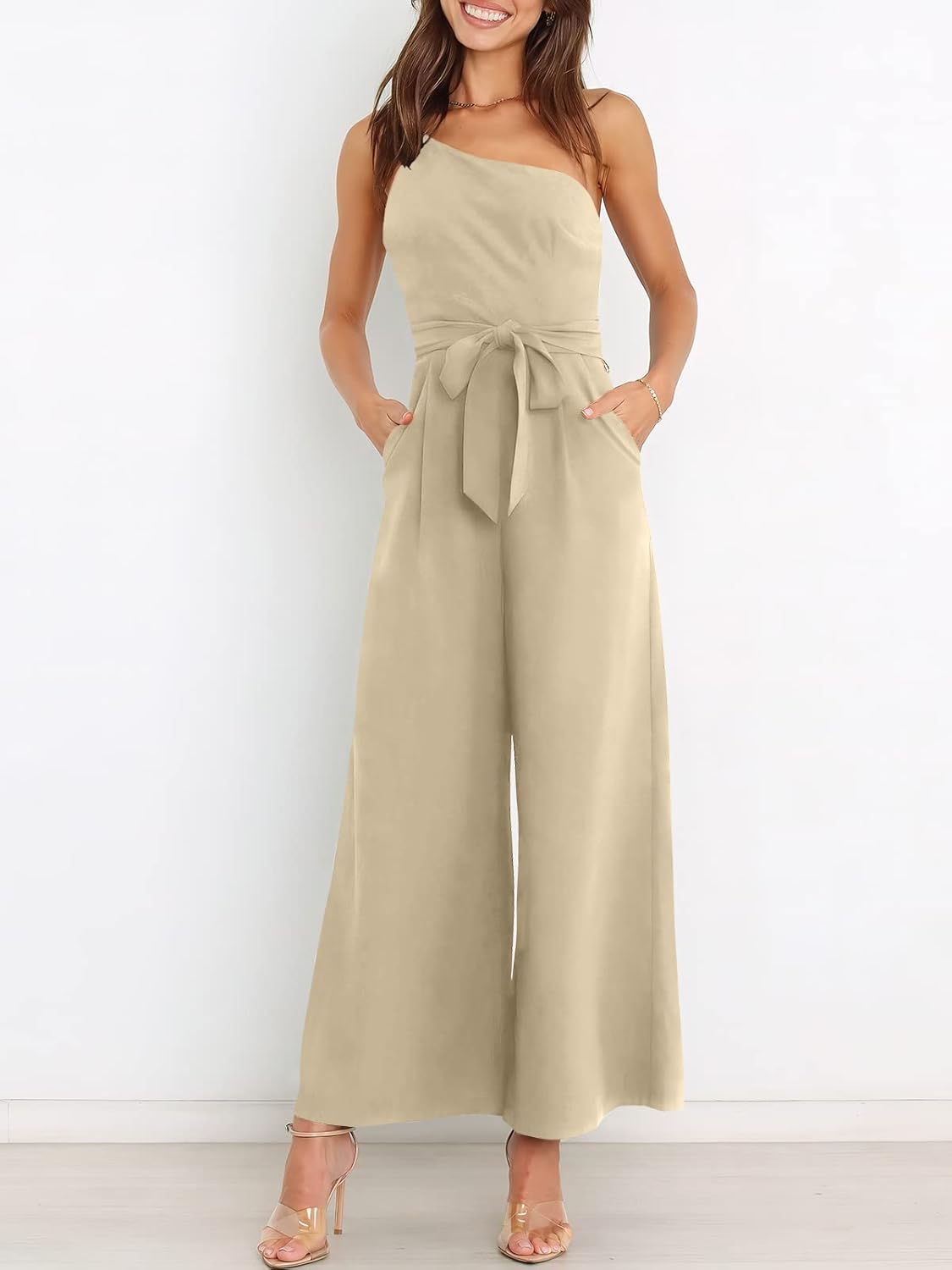 Thumbnail 4 de ANRABESS Women One-Shoulder Jumpsuit S–XL