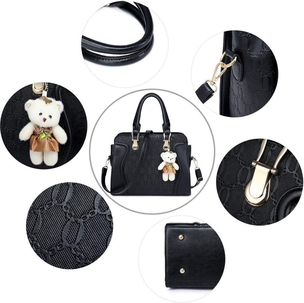 Detalle de PU leather handbag set 4 pieces