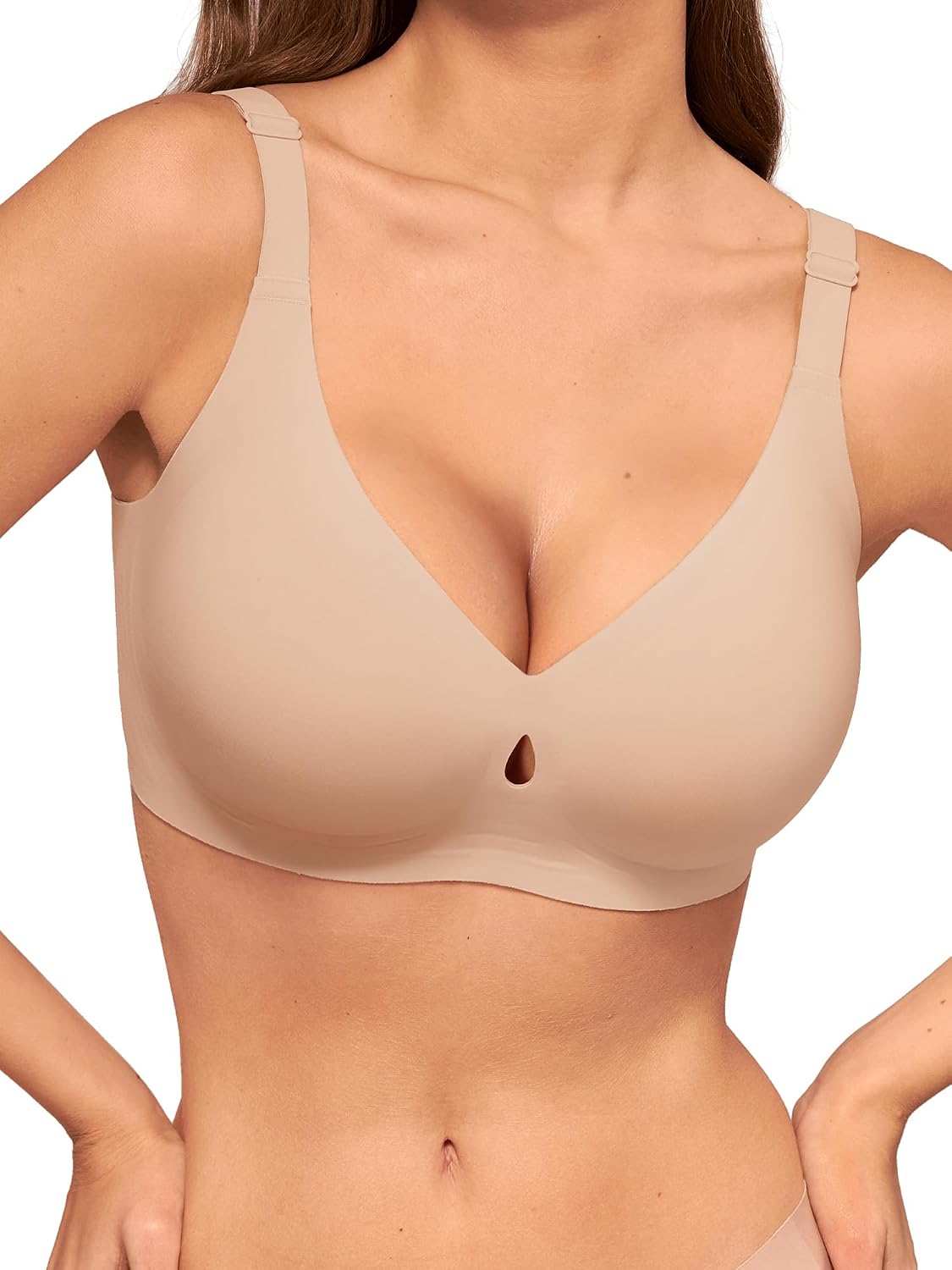 Detalle de LUCKMEEY No Underwire Wireless Bras for Women – Seamless Full Coverage Push Up Bralette