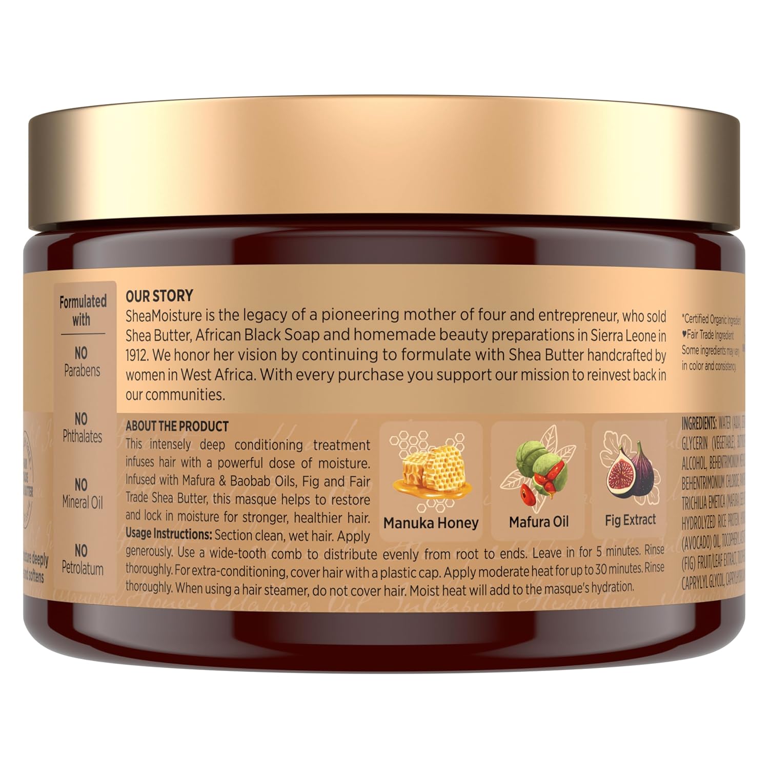 Thumbnail 1 de SheaMoisture Intensive Hydration Hair Masque with Manuka Honey & Mafura Oil (11.5 oz) for Deep Conditioning