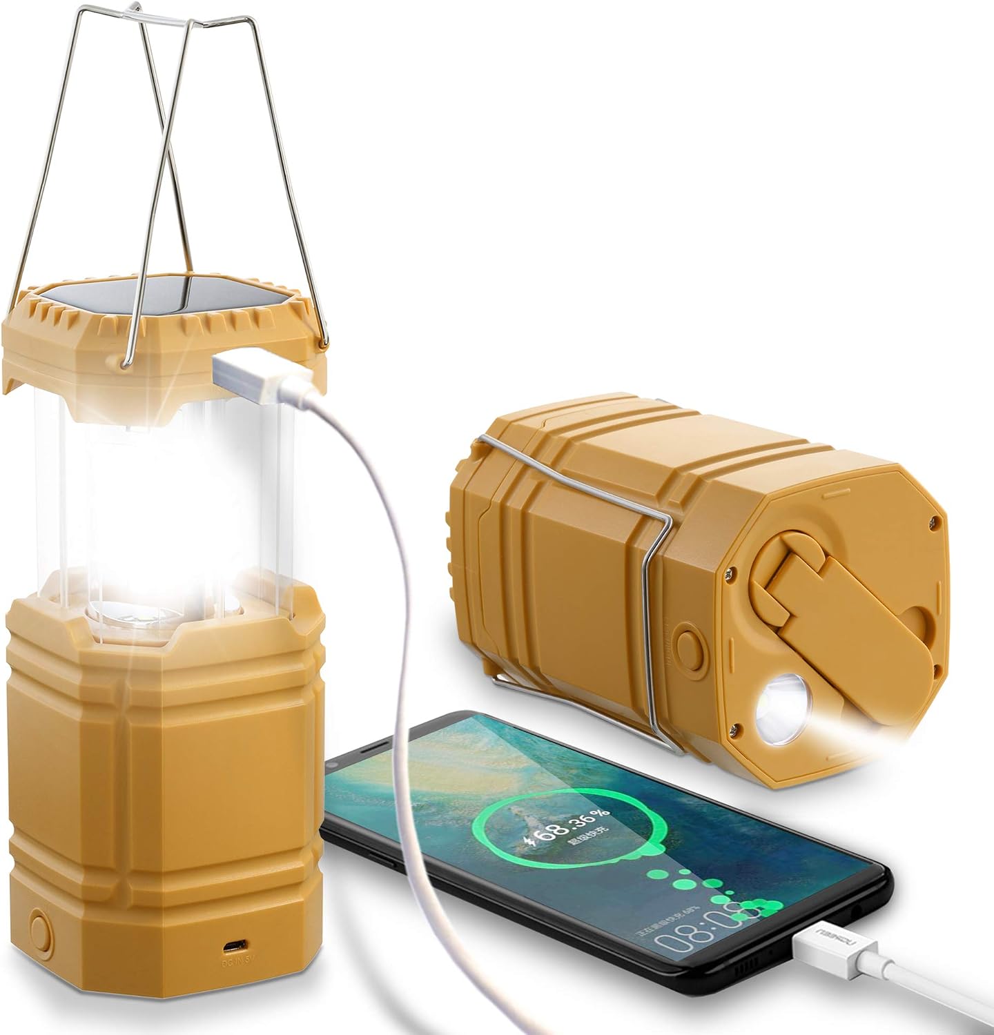 Detalle de ROCAM CL1000 Solar Camping Lantern, 3000mAh, Hand Crank, 12 LEDs