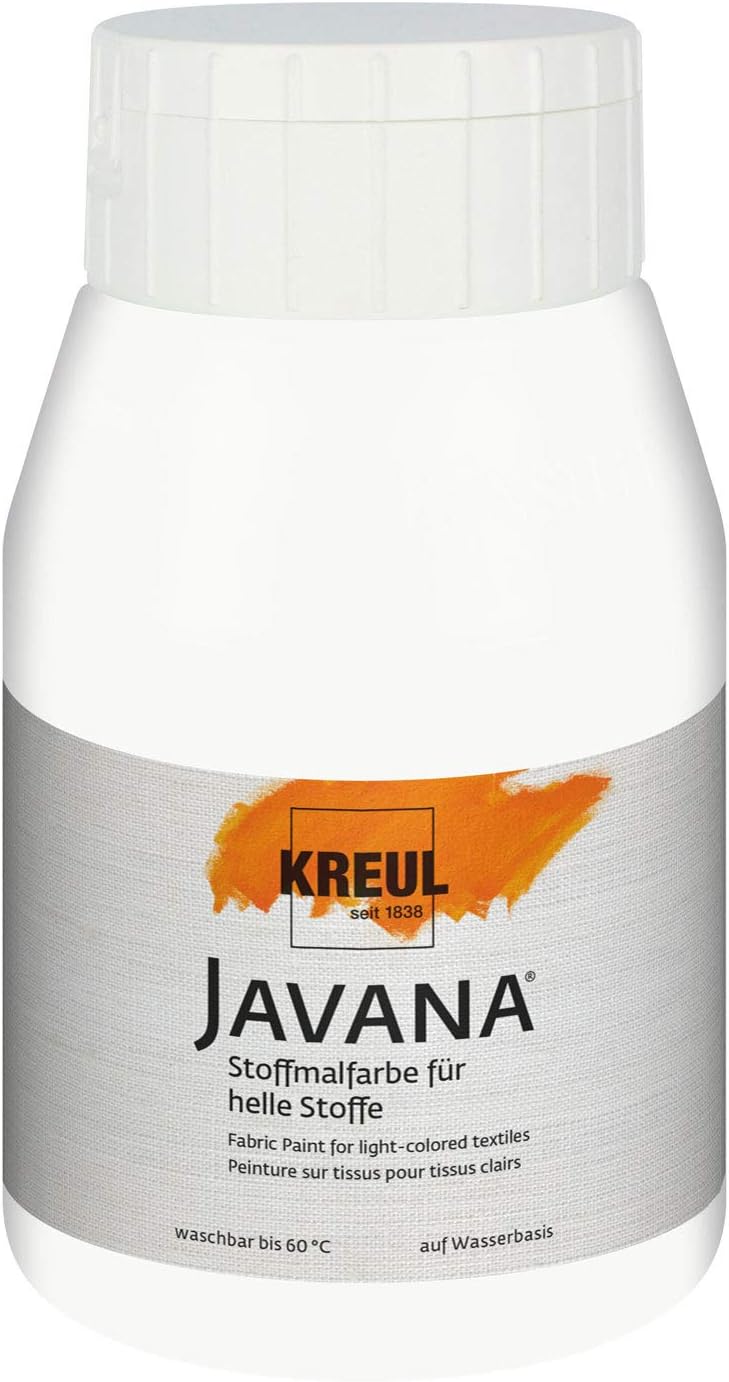 Detalle de KREUL 90511 Javana Stoffmalfarbe für helle Textilien – 500 ml in Weiß