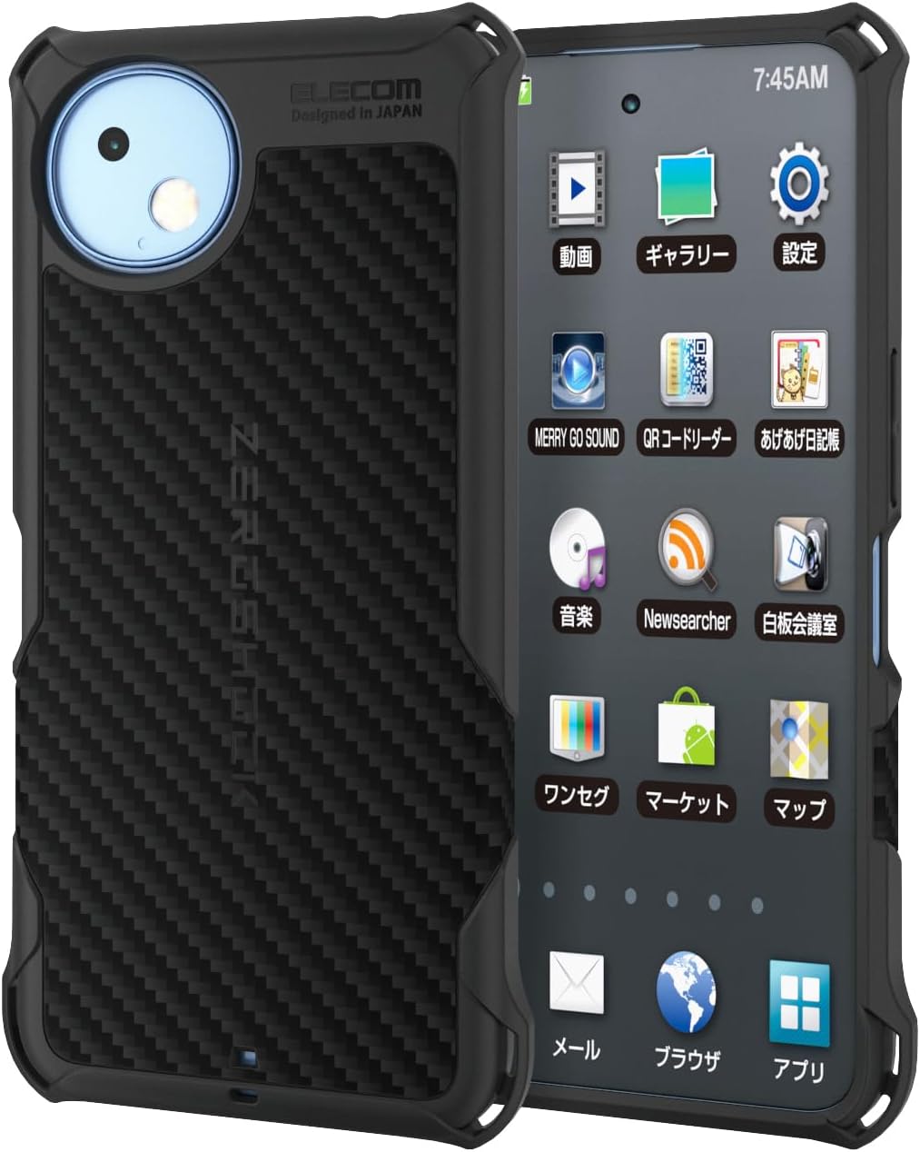 Detalle de エレコム ZEROSHOCK PMWS251ZEROGBK AQUOS wish5(SH-52F)用耐衝撃ケース