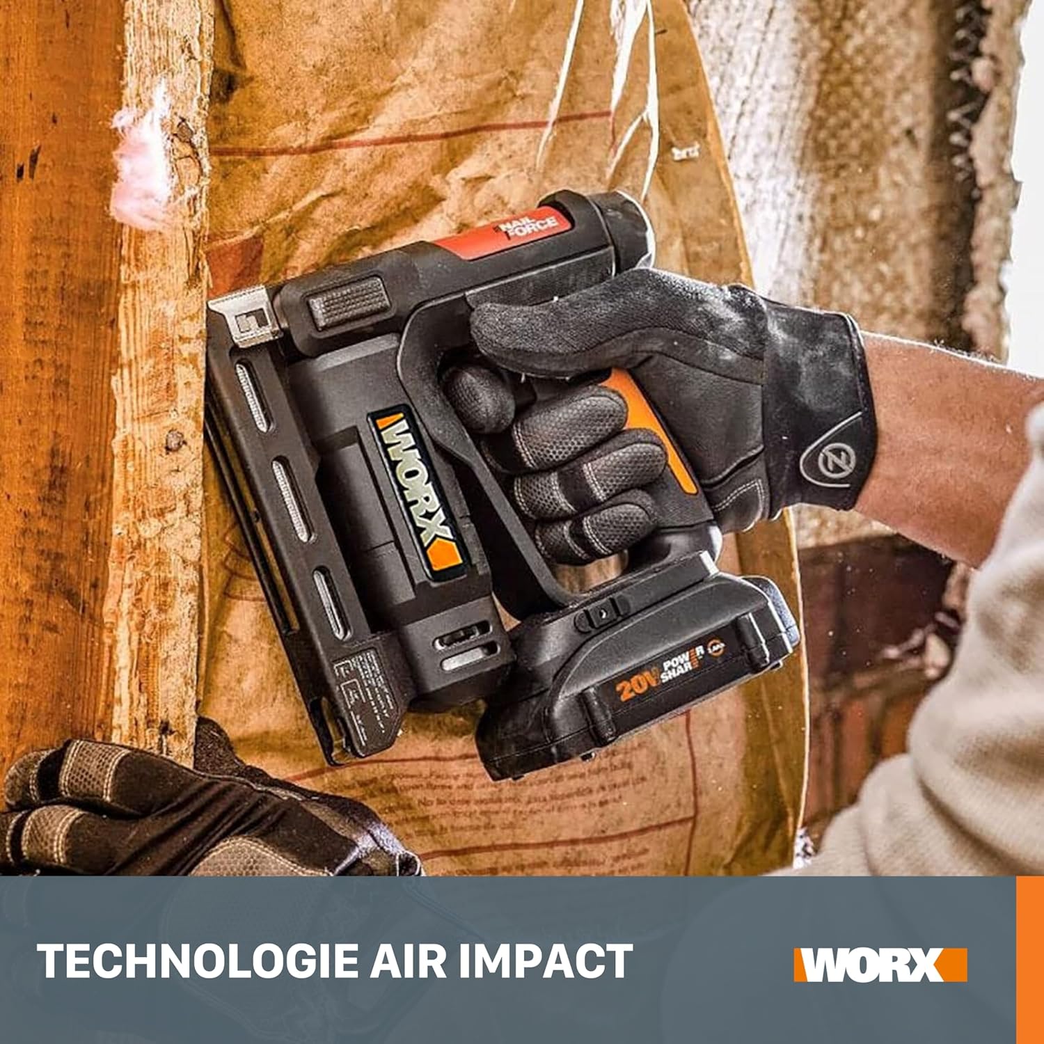 Thumbnail 6 de WORX Agrafeuse et Cloueuse de Finition sans Fil 20V WX843.9 – 2 en 1, 60 clous/min, sans batterie ni chargeur