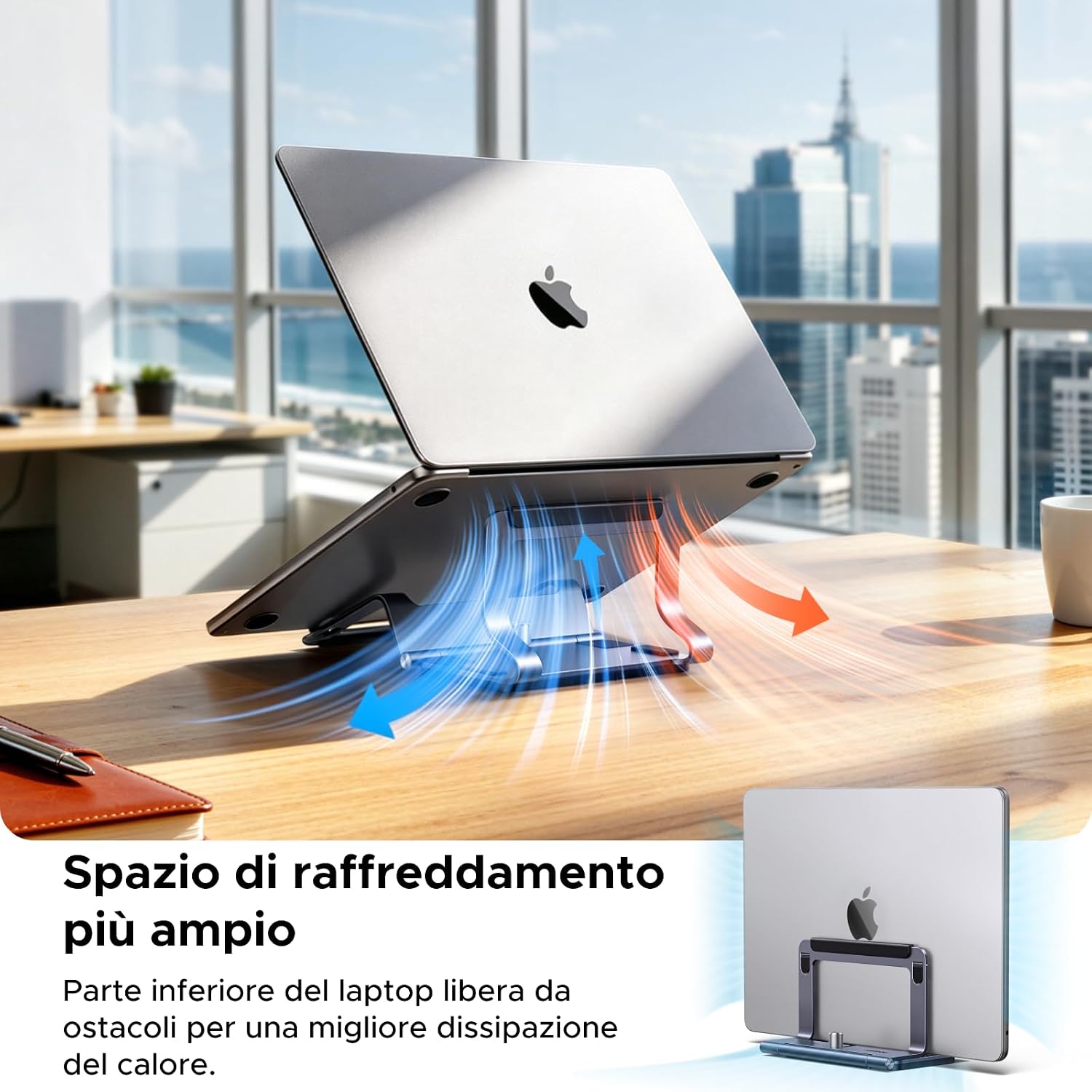 Thumbnail 4 de UGREEN Supporto Verticale Orizzontale 2-in-1 per Laptop: Stand Regolabile eSalvaspazio