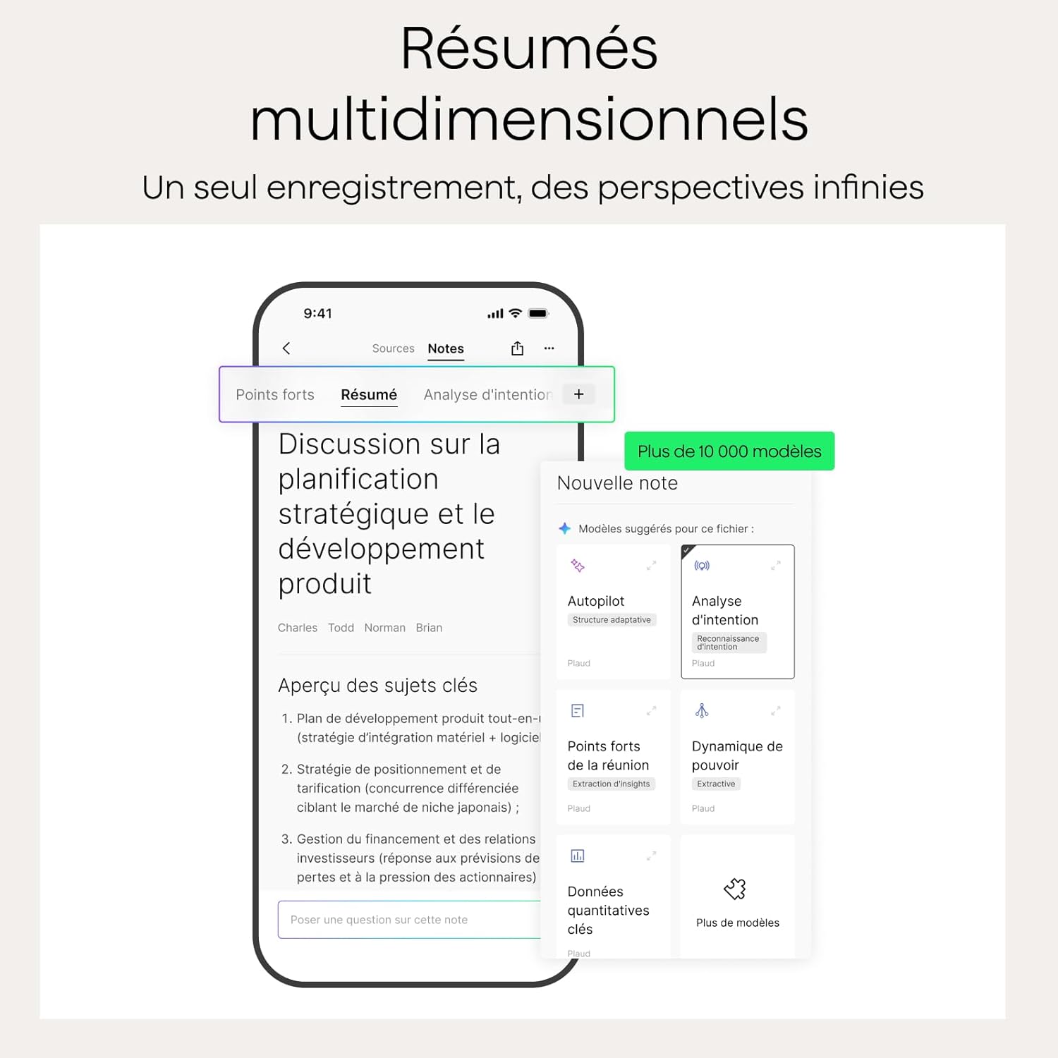 Detalle de Plaud Note Enregistreur Vocal IA avec Étui — Dictaphone Enregistreur Vocal Numérique avec Transcription, Résumé et 112 Langues