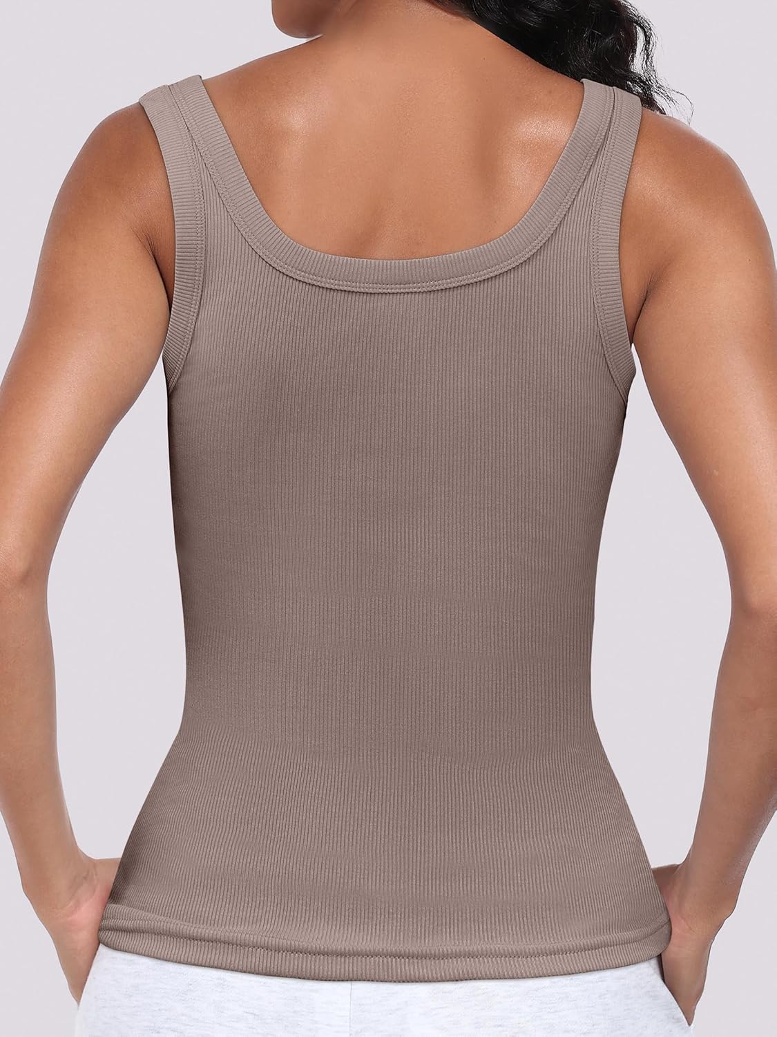 Thumbnail 4 de ANRABESS Women’s Sleeveless Scoop Neck Ribbed Tank Top (Slim Fitted) — Summer Basic