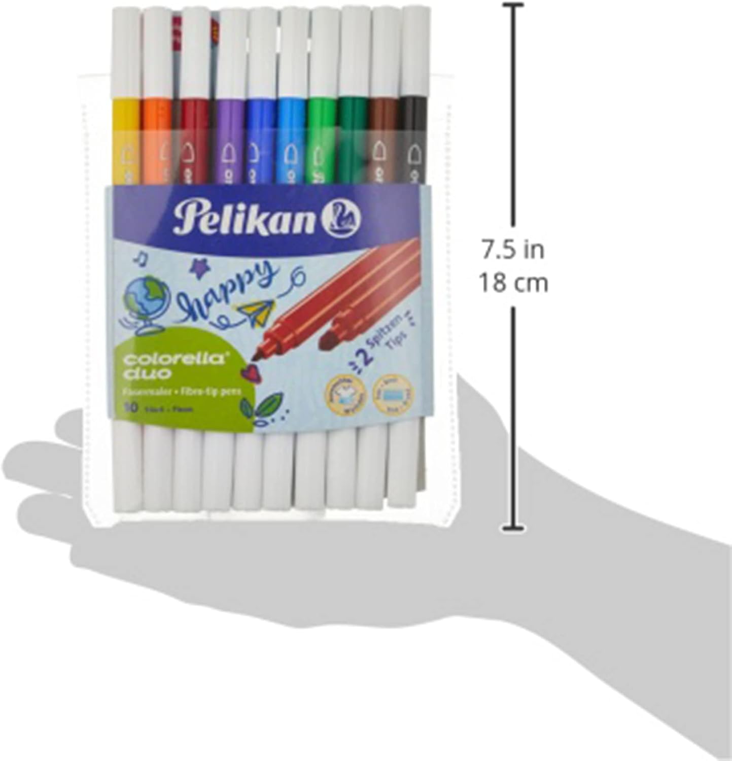 Detalle 2 de Pelikan 973172 märkpennor, 10-pack med två spetsar och flera färger