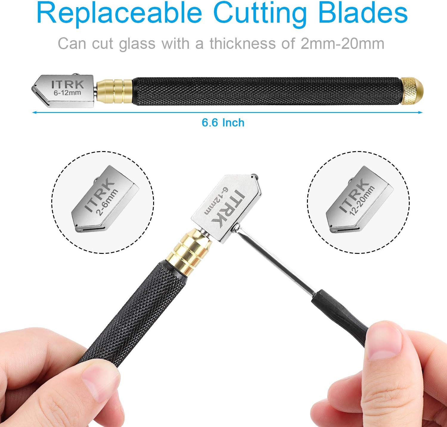 Thumbnail 3 de Glass DIY Cutting Tool Kit – Pencil Style Glass Cutter with Tungsten Carbide Wheel (2mm-20mm)