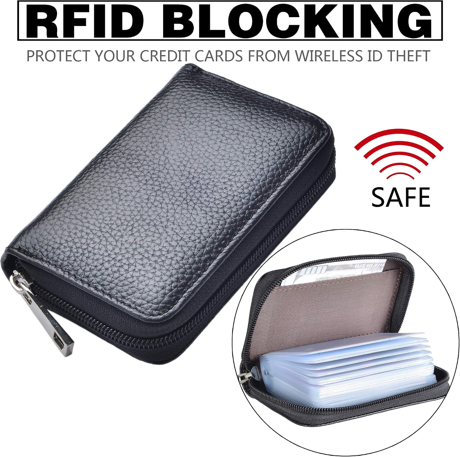 Detalle 1 de Easyoulife Leather Card Holder with 26 Card Slots