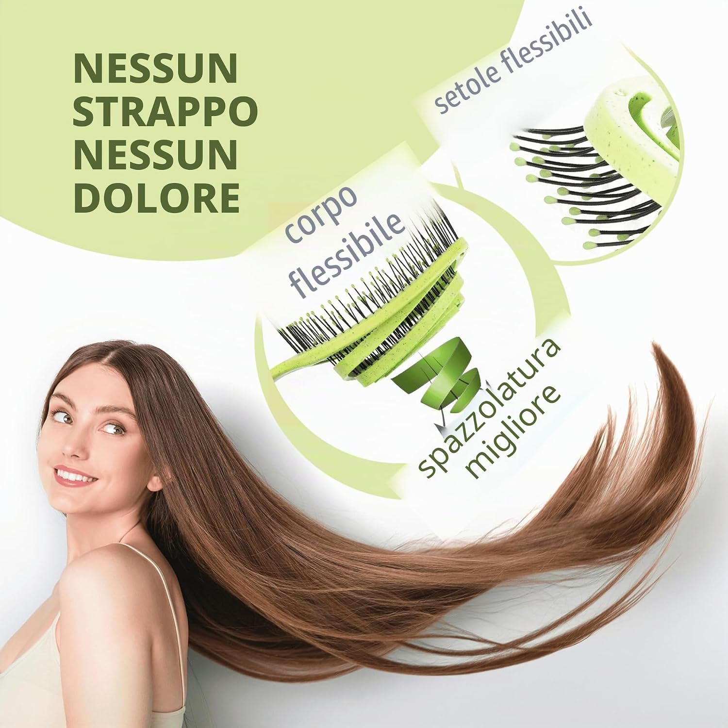 Detalle de marQus Spazzola Districante per Capelli – Materiali a Base Vegetale Biodegradabile, 1 Pezzo