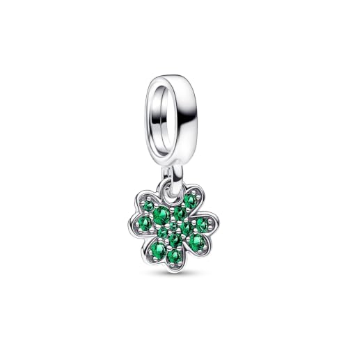 Thumbnail 1 de PANDORA Pendente a forma di trifoglio Moments in argento Sterling con cristallo verde reale