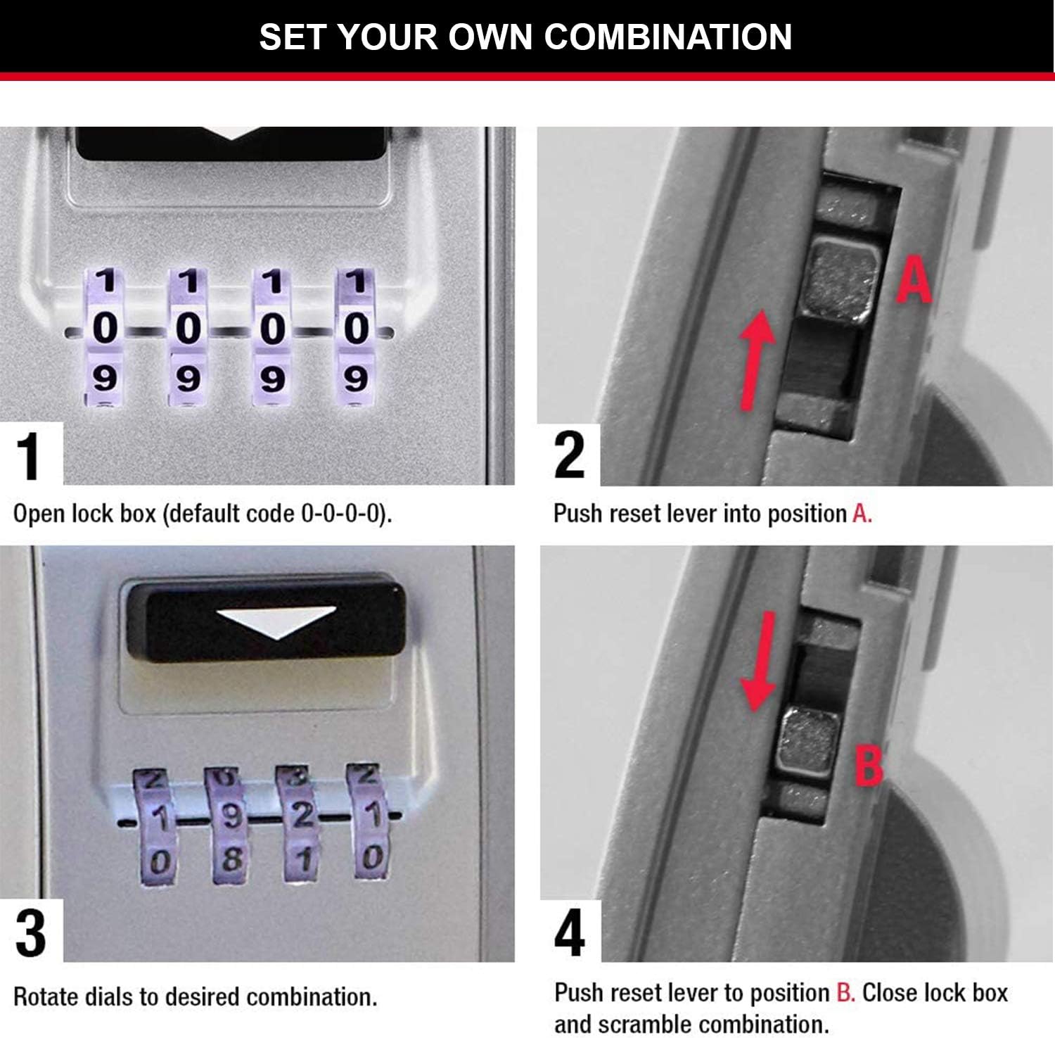 Thumbnail 6 de MASTER LOCK Wall Mounted Light Up Dial Key Safe, Medium (72 x 126 x 52 mm) – Grey Zinc, Outdoor