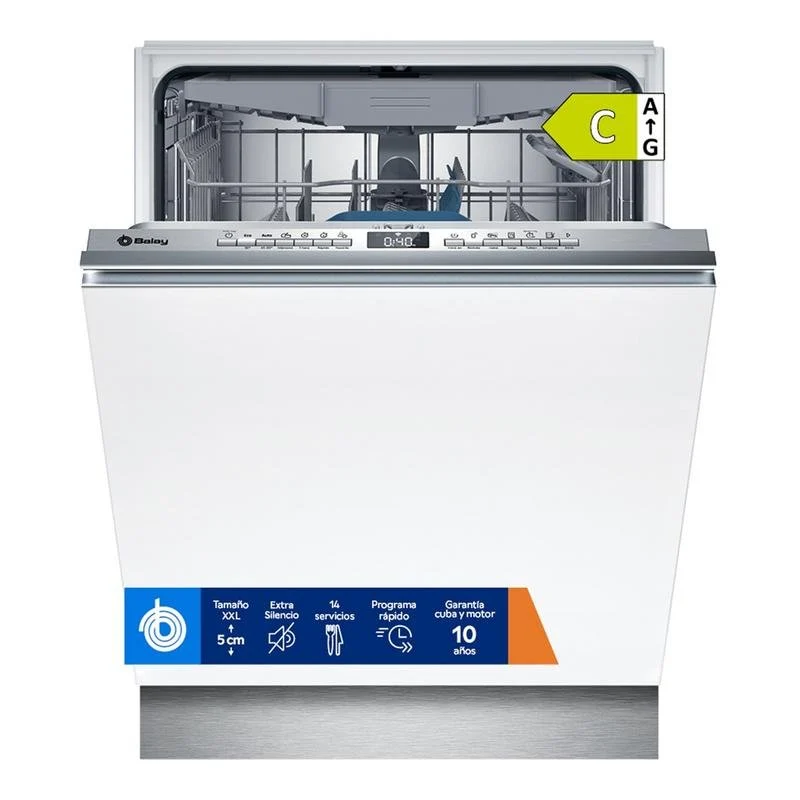 Detalle de Balay 3VN502XP 14 Servicios C con Home Connect y SpeedPerfect: lavavajillas integrable para familias grandes