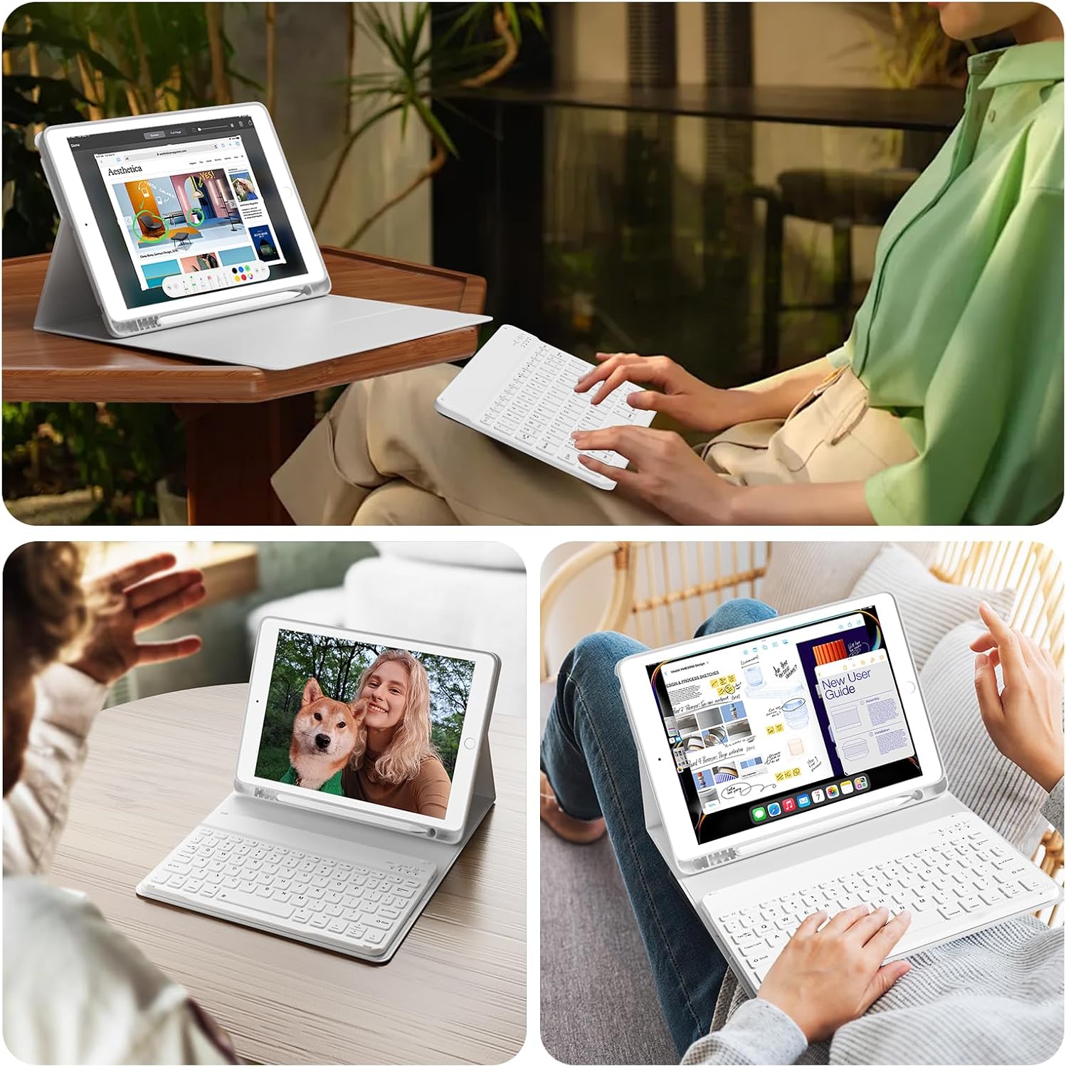 Thumbnail 6 de KVTVOU Case With Keyboard for iPad 9th/8th/7th Gen 10.2 Inch (2021/2020/2019) – Grey