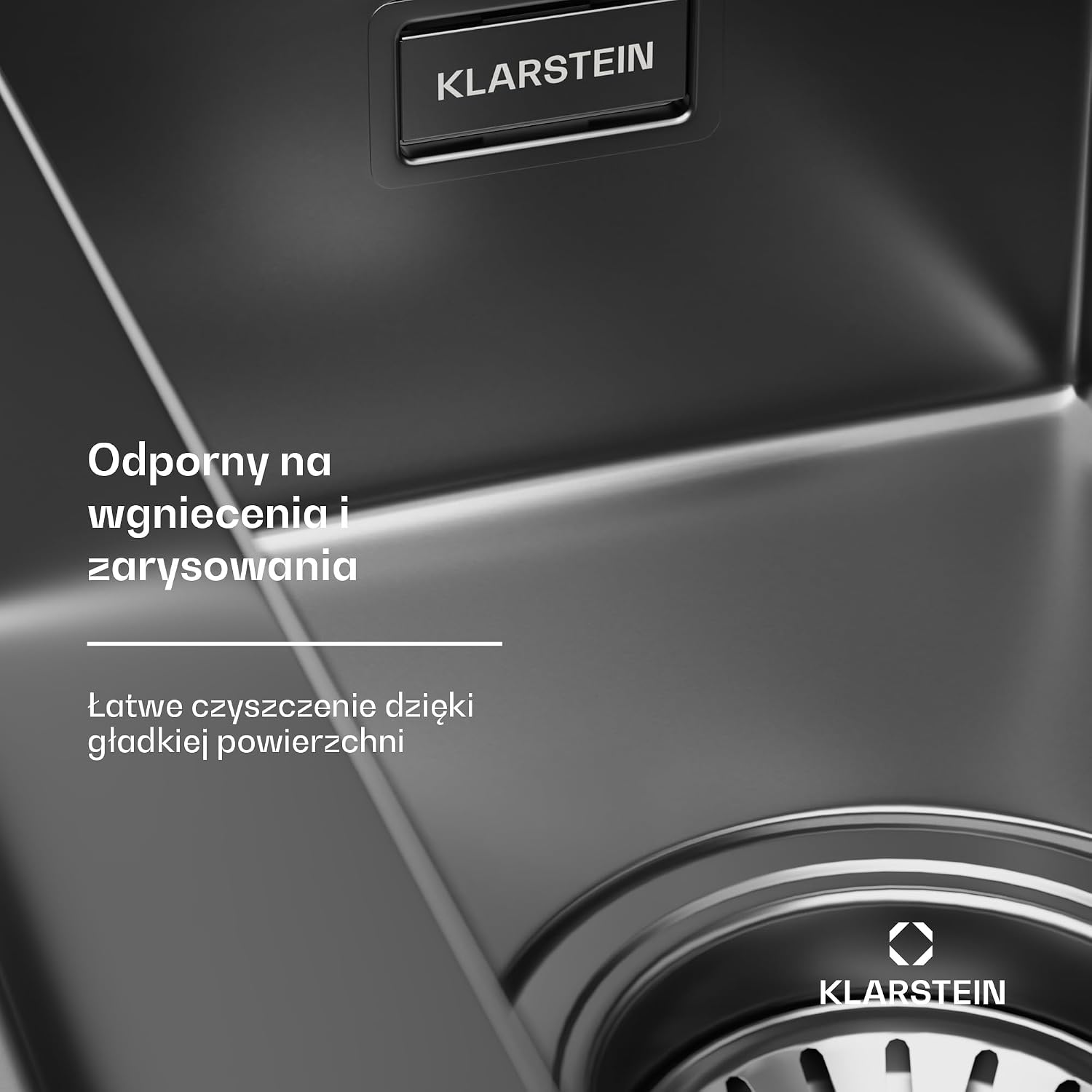 Detalle 2 de Klarstein zlewozmywak 61 × 50 cm ze stali 304, 1,5 komory i przelewem