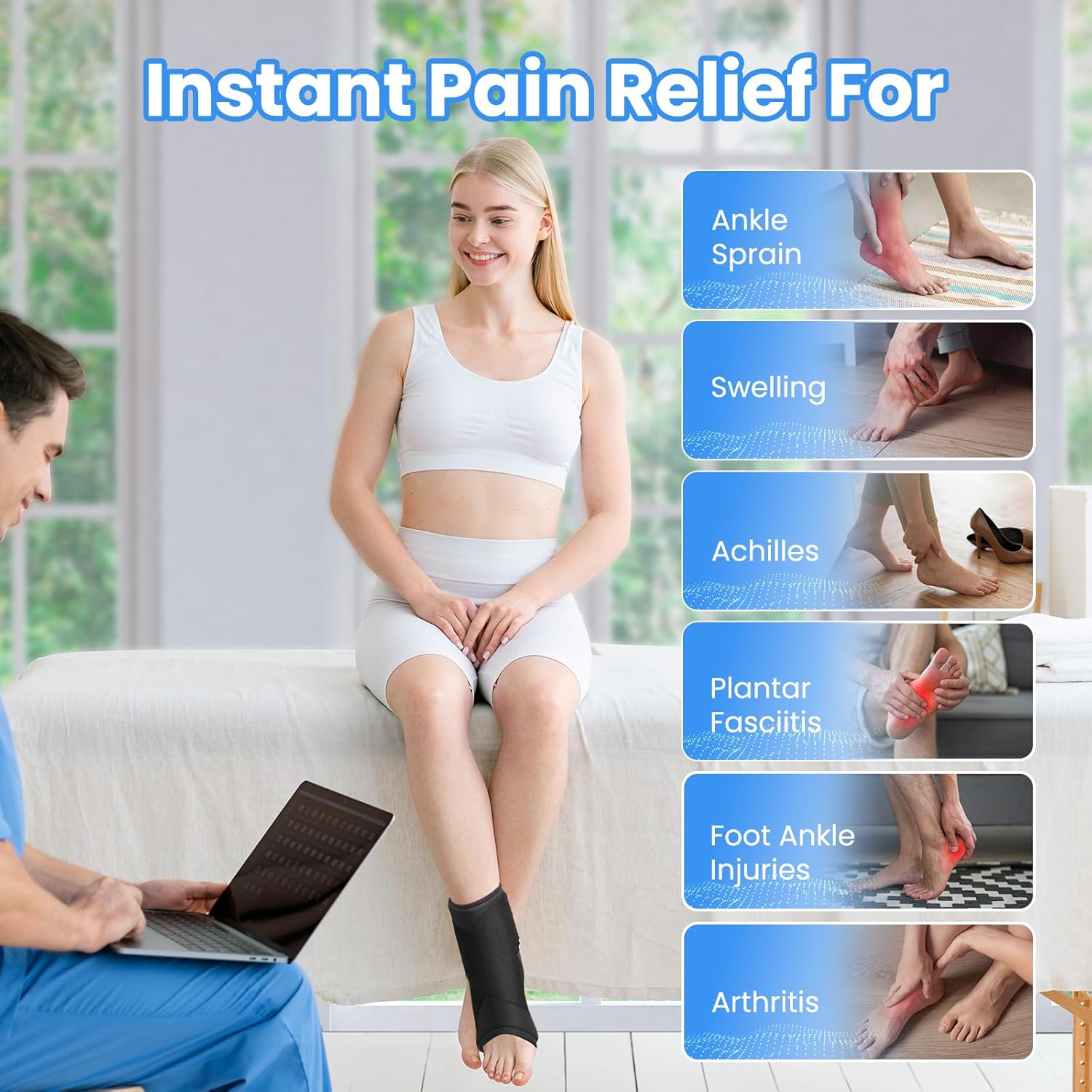 Thumbnail 6 de ONLYCARE Ankle Ice Pack Wrap – soft gel wrap for hot & cold therapy