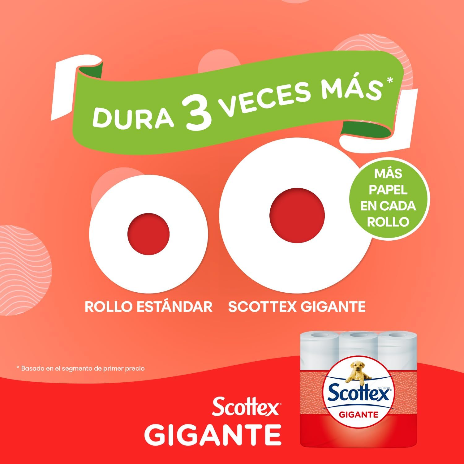 Detalle 2 de Scottex Gigante Papel Higiénico Seco, 18 Rollos 🧻