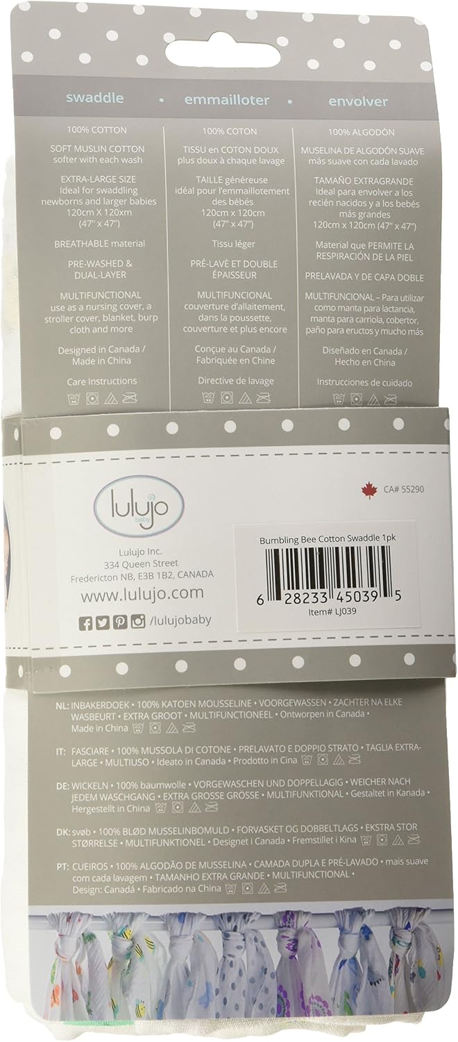 Detalle 2 de Lulujo muslin swaddle blanket, 47 in x 47 in