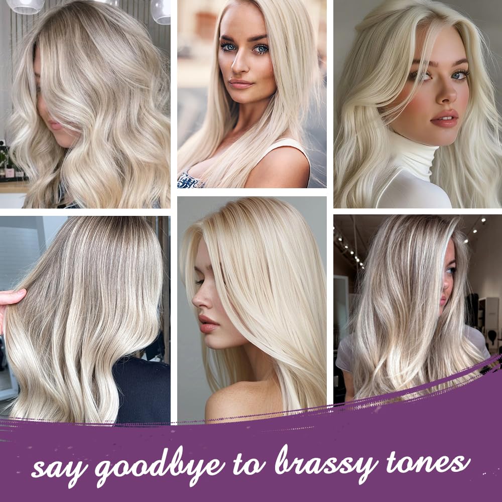 Detalle de Karseell Purple Haarmaske 500 ml – violette Kur gegen Gelbstich bei blondem, platinfarbenem und grauem Haar
