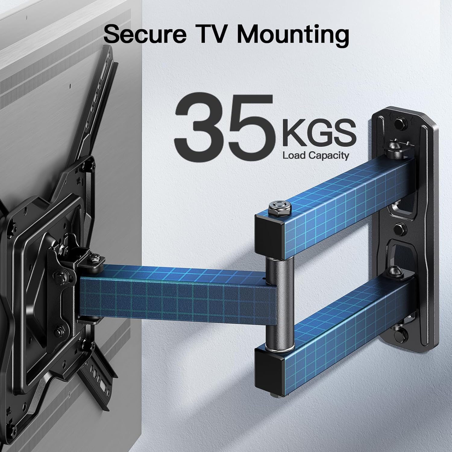 Thumbnail 1 de PERLESMITH TV Wall Bracket for 26–60 inch TVs with Swivel, Tilt and Extend – Up to 35kg (Max VESA 400x400mm)