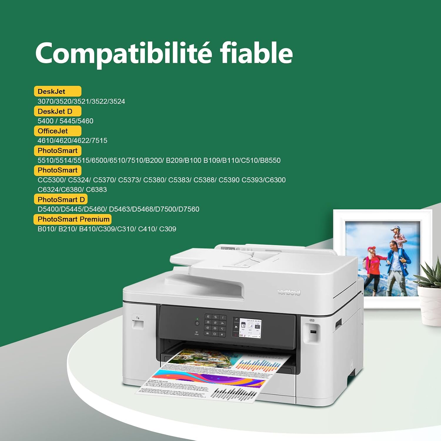Detalle de Pack de 12 cartouches compatibles HP 364 / 364 XL Kingjet (364XL) pour Photosmart, Deskjet et Officejet