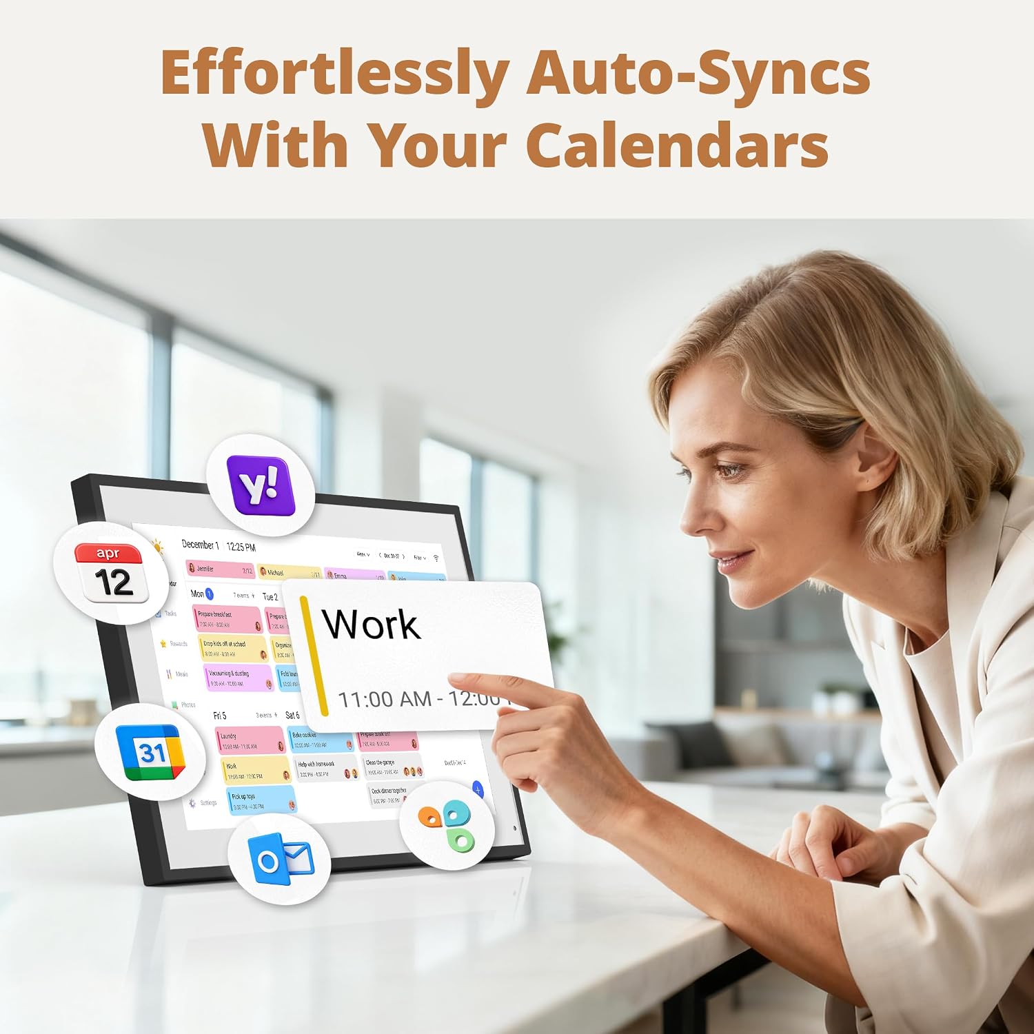Detalle de Dragon Touch 14 Inch Digital Calendar Wall – 1920 x 1080 FHD Family Planner with 32GB and Touchscreen