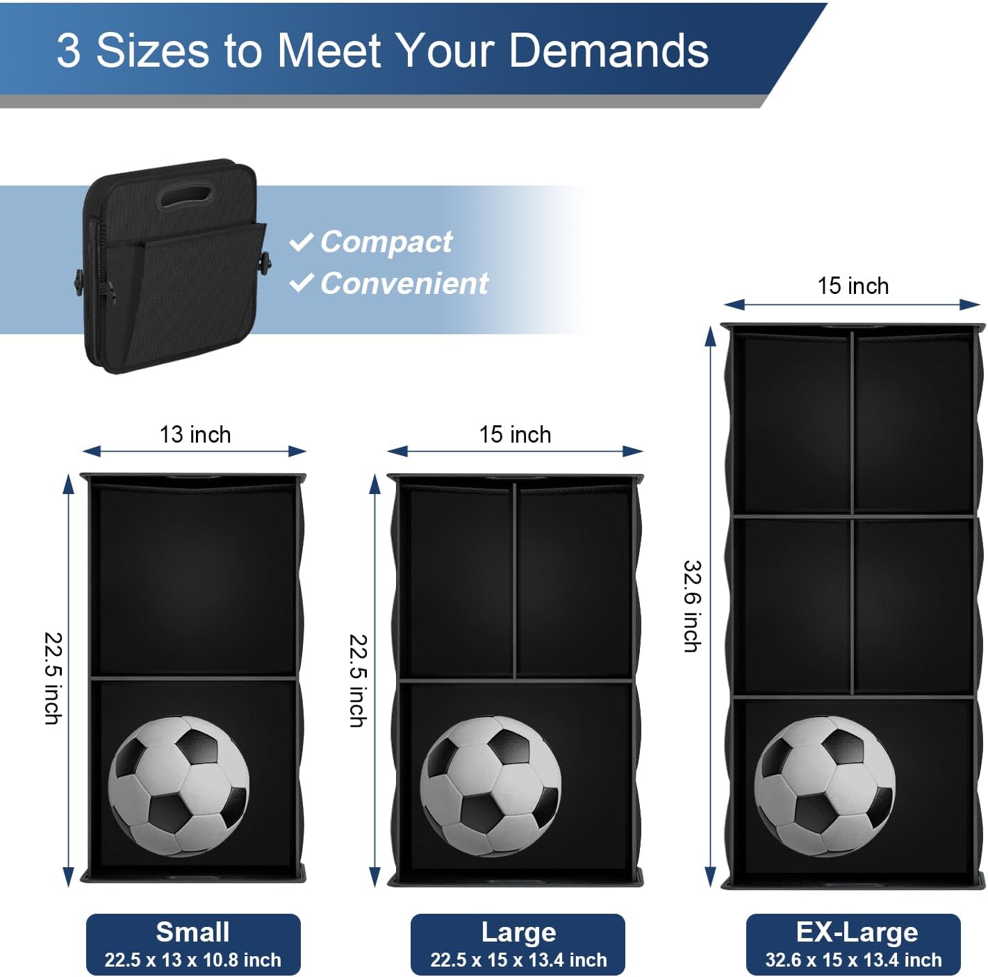 Thumbnail 2 de Femuar Car Trunk Organizer (72L) with Waterproof Collapsible Storage and 11 Pockets, Black