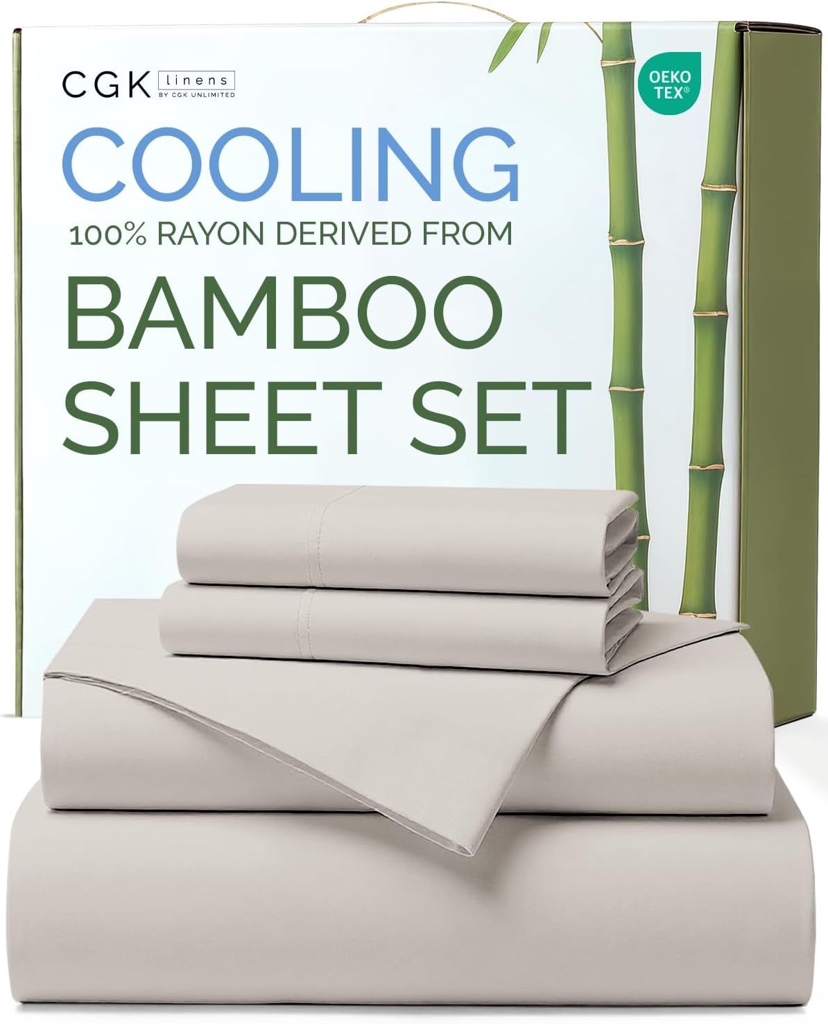 Detalle de 100% Rayon Derived From Bamboo King Size Bamboo Sheets – Cooling, Soft & Deep Pocket 18