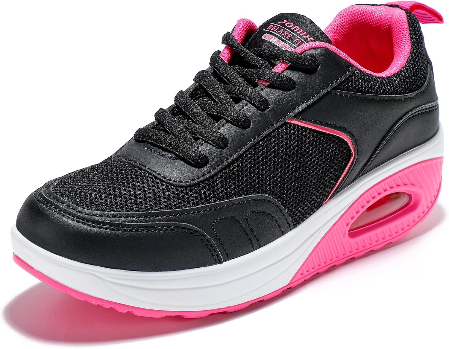 Detalle de JOMIX SD9133 damessneakers met kantelhak, ademend mesh en antislipzool