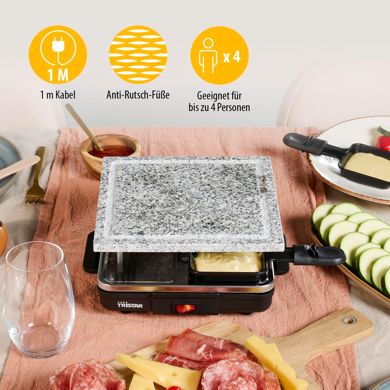 Thumbnail 5 de Tristar Raclette-Stein RA-2745 – Grillplatte 21×21 cm