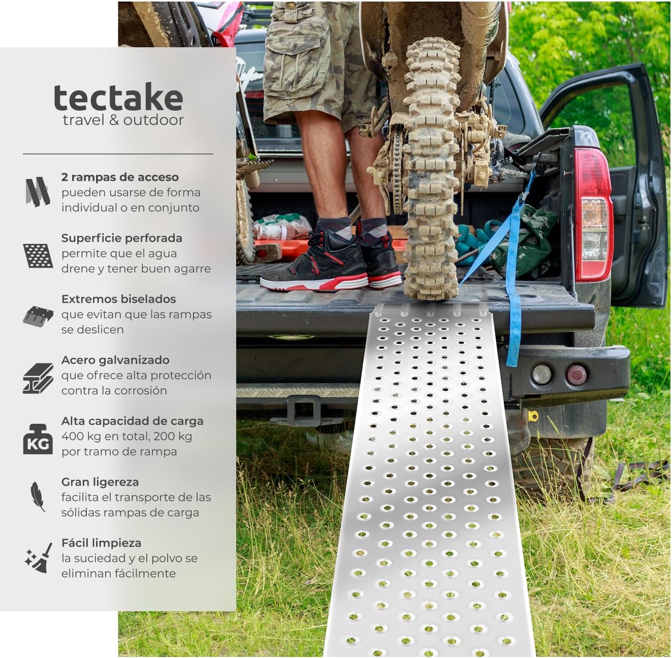 Detalle 2 de tectake Rampas para Coches 160 cm