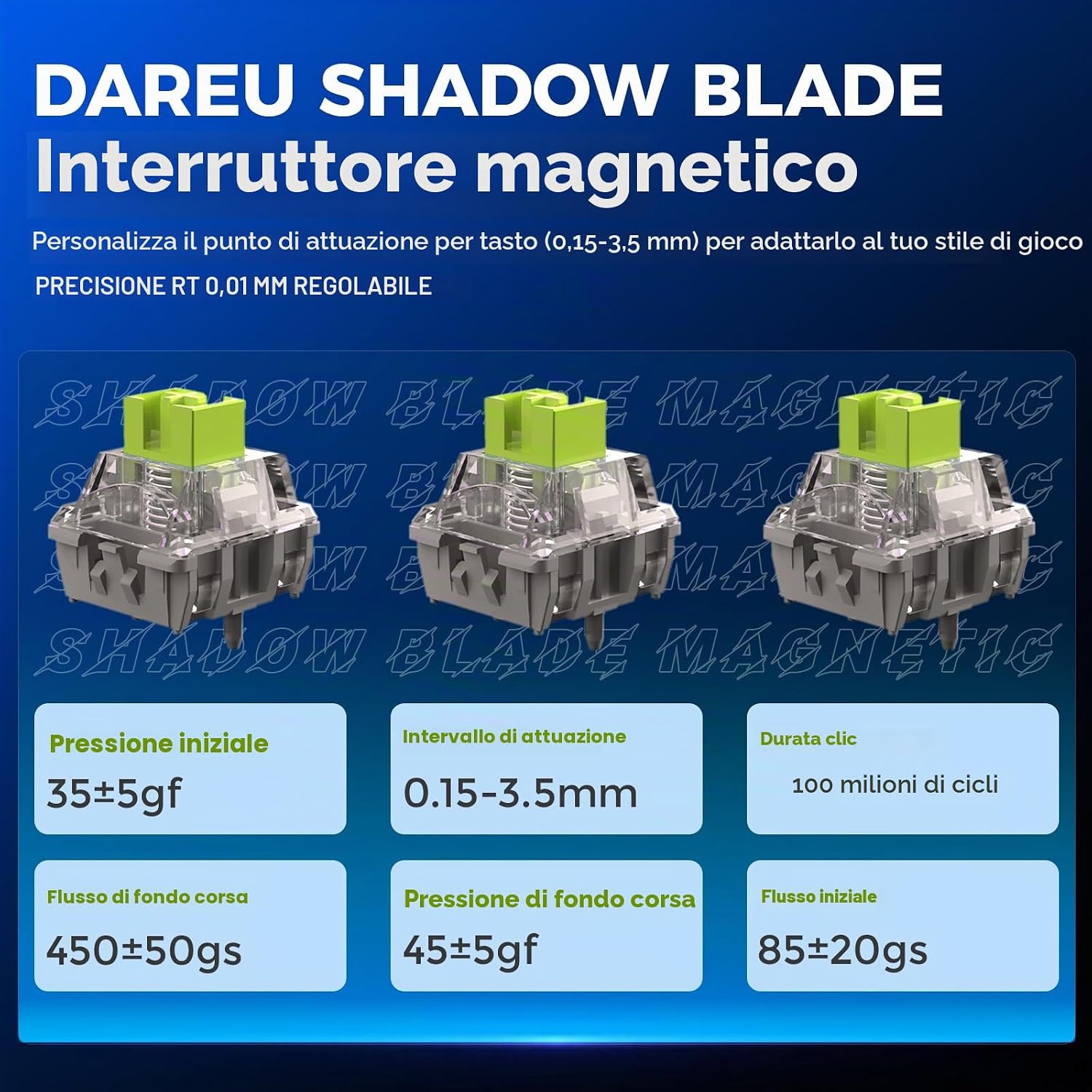 Thumbnail 6 de DAREU COOL68: Tastiera da gioco cablata al 60% con interruttori magnetici e latenza ultra‑bassa