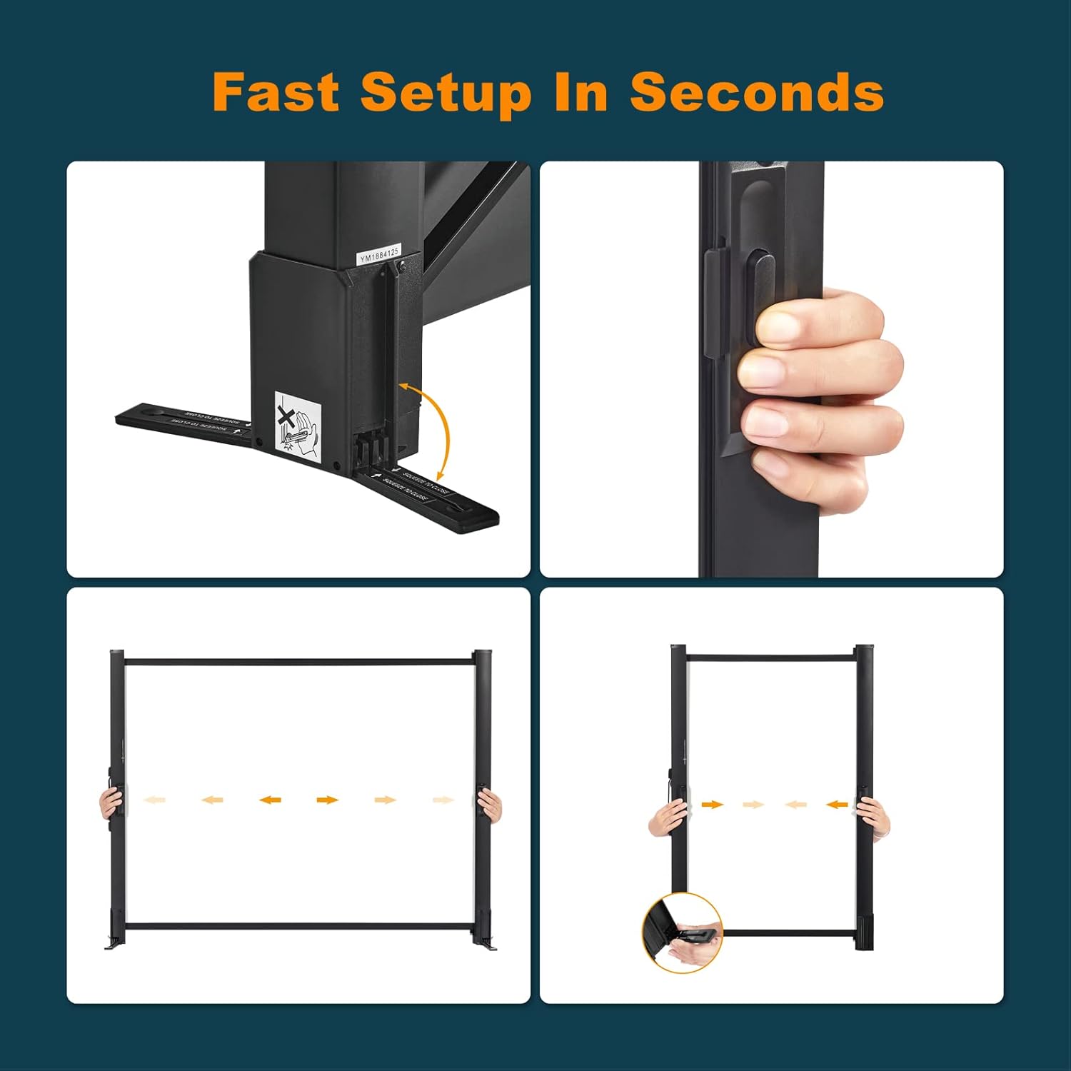 Detalle 2 de Portable Projector Screen with Stand — 50 Inch, 4:3, Outdoor-Ready, Lightweight and Retractable