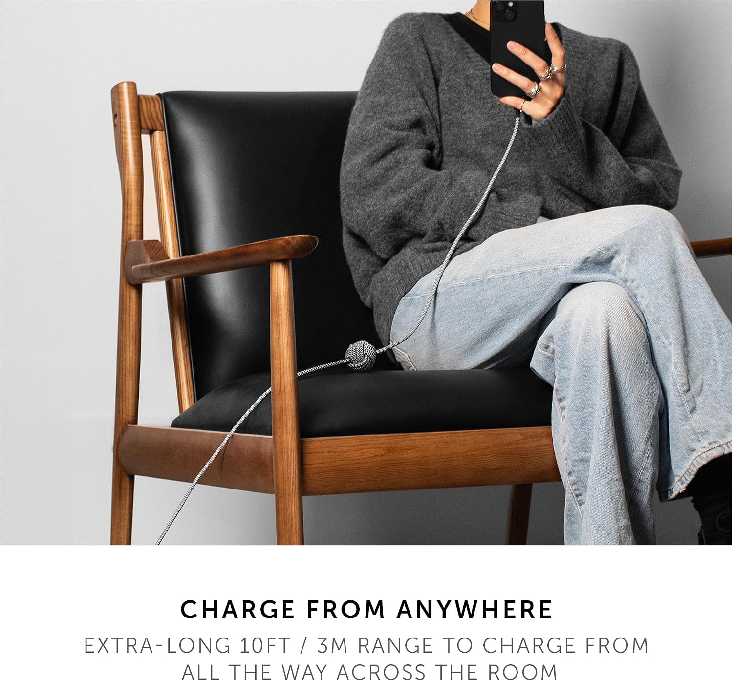Thumbnail 6 de Native Union Anchor Cable 240W (3m/10ft) USB‑C to USB‑C with weighted knot – reinforced braided PD 3.1 charging cable