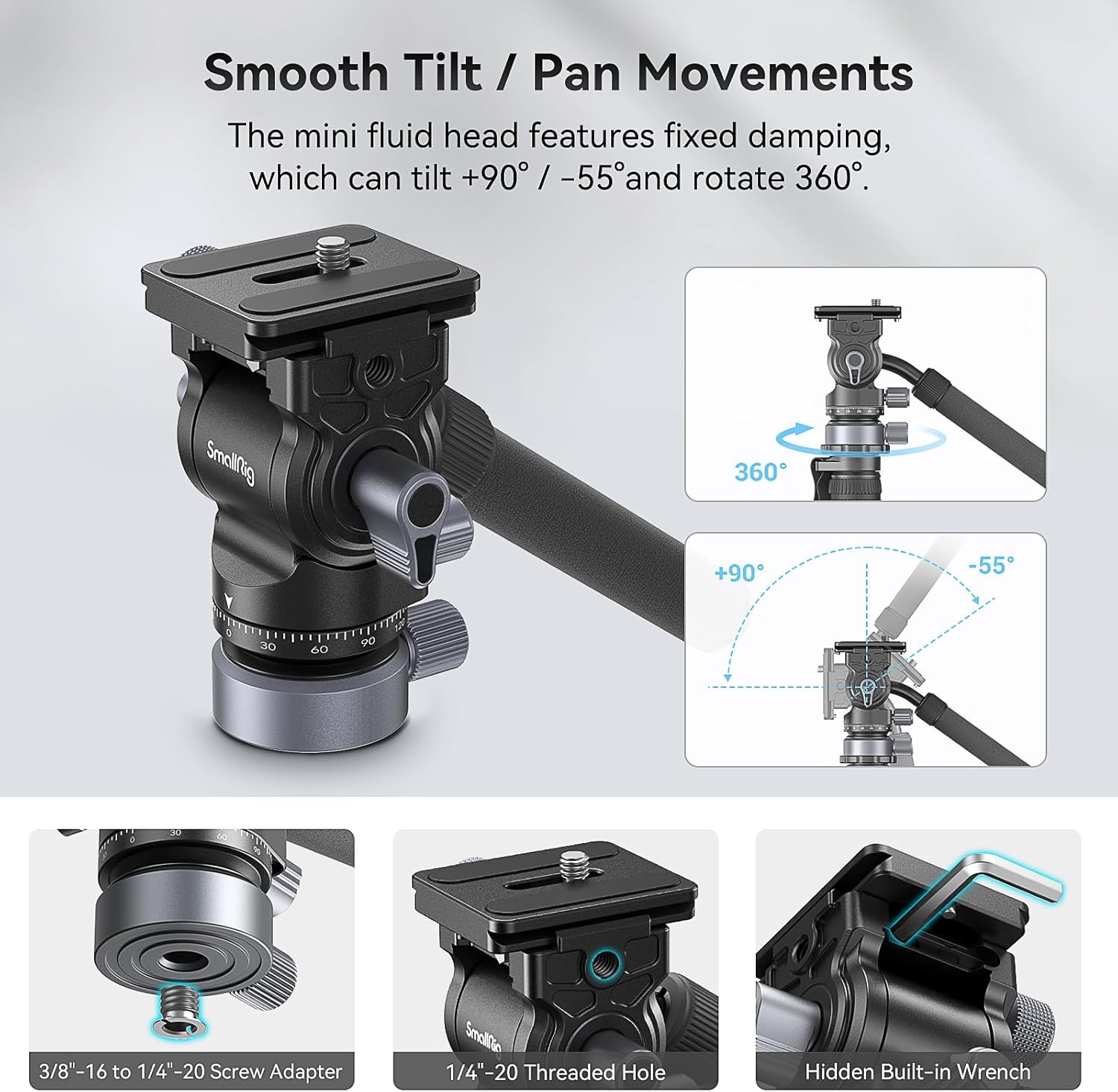 Thumbnail 5 de SMALLRIG CT190 Trépied vidéo 45-184 cm