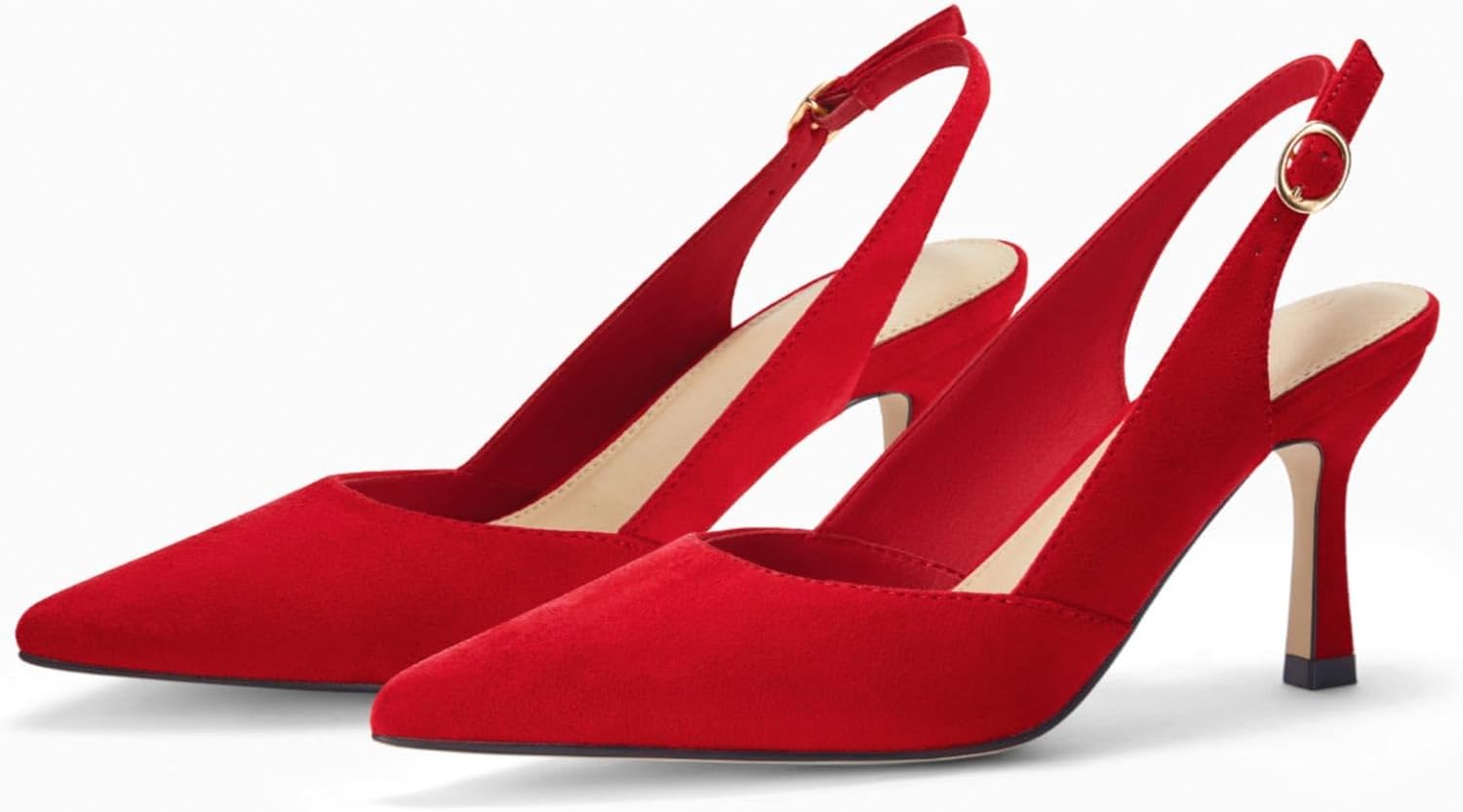 Detalle de Rilista Women’s Slingback Kitten Heels with Closed Pointed Toe
