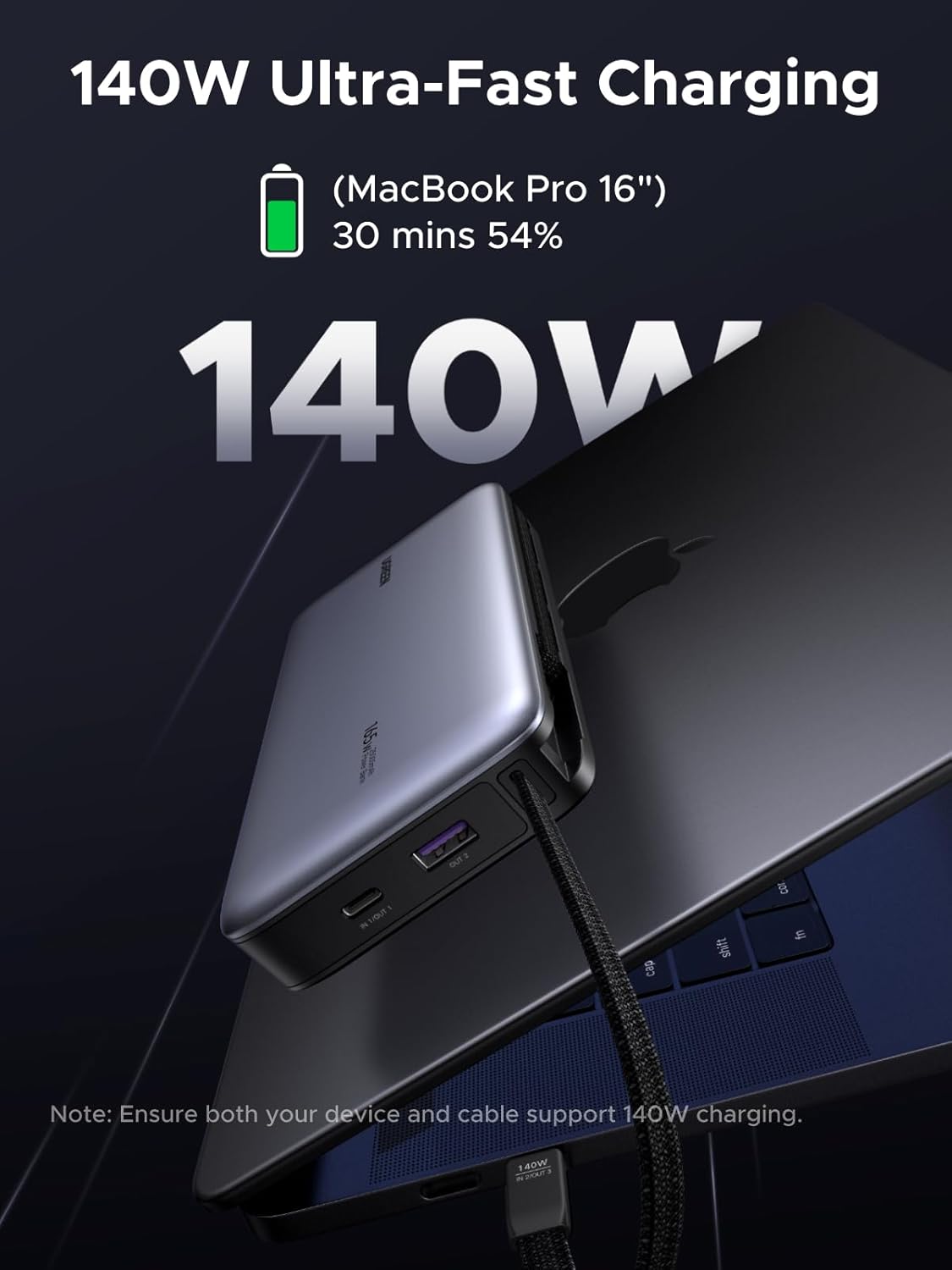 Detalle 2 de UGREEN Nexode 25000mAh 165W power bank