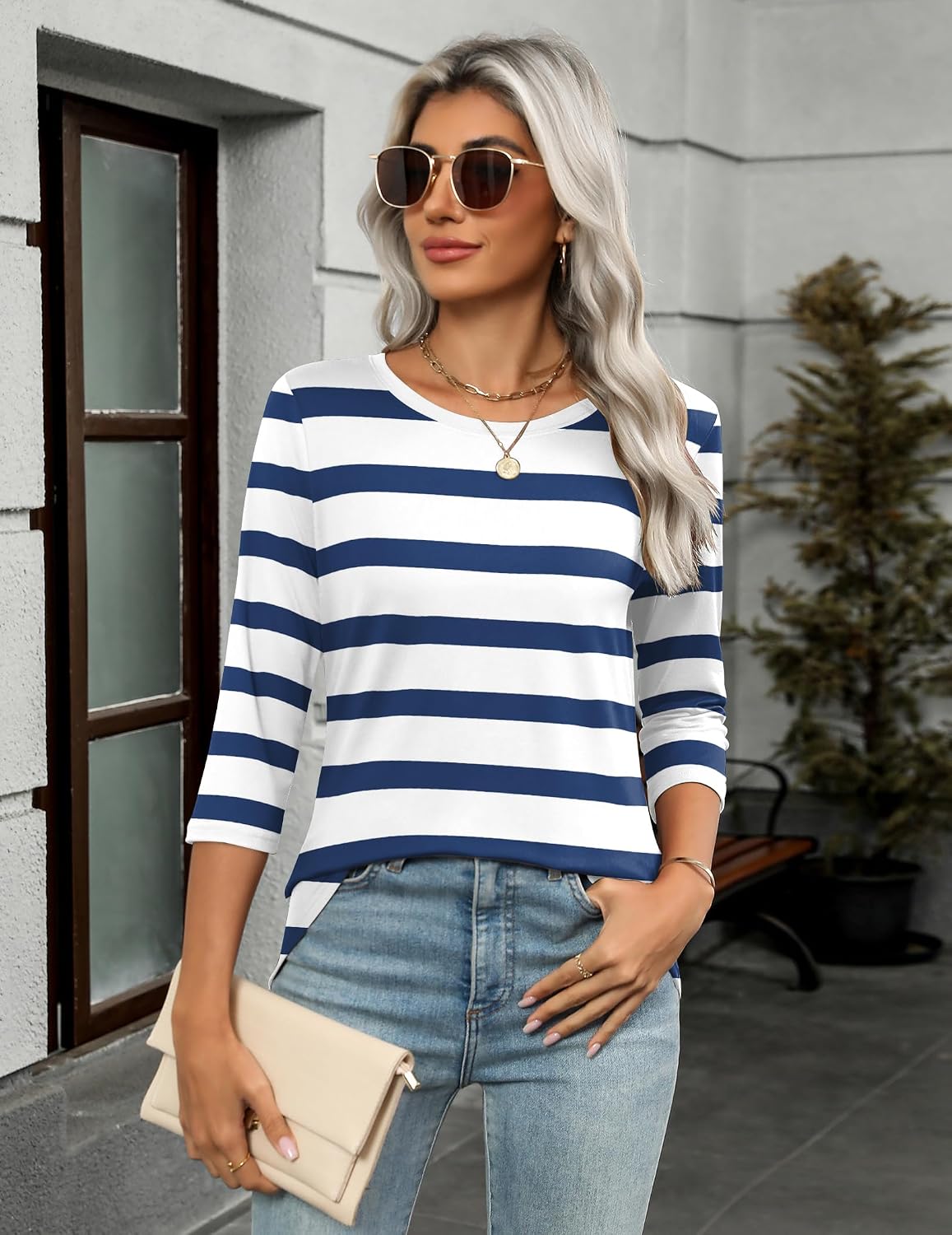 Thumbnail 4 de Zeagoo Women's 3/4-Sleeve Tunic Top in Polyester