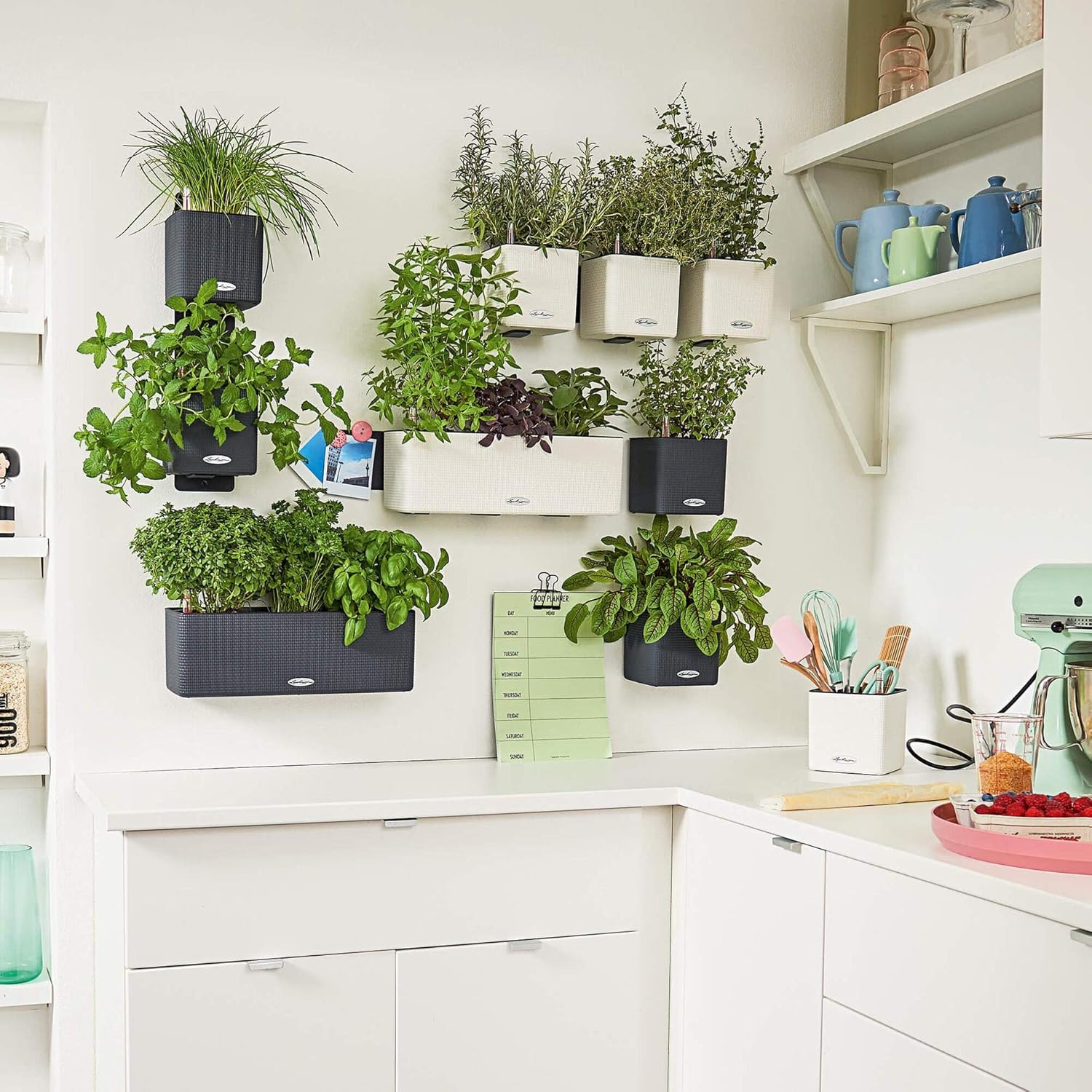 Detalle 2 de Lechuza Pot de Fleurs d'Intérieur Green Wall Home Kit Color – Gris Ardoise (48 x 6 x 14 cm)