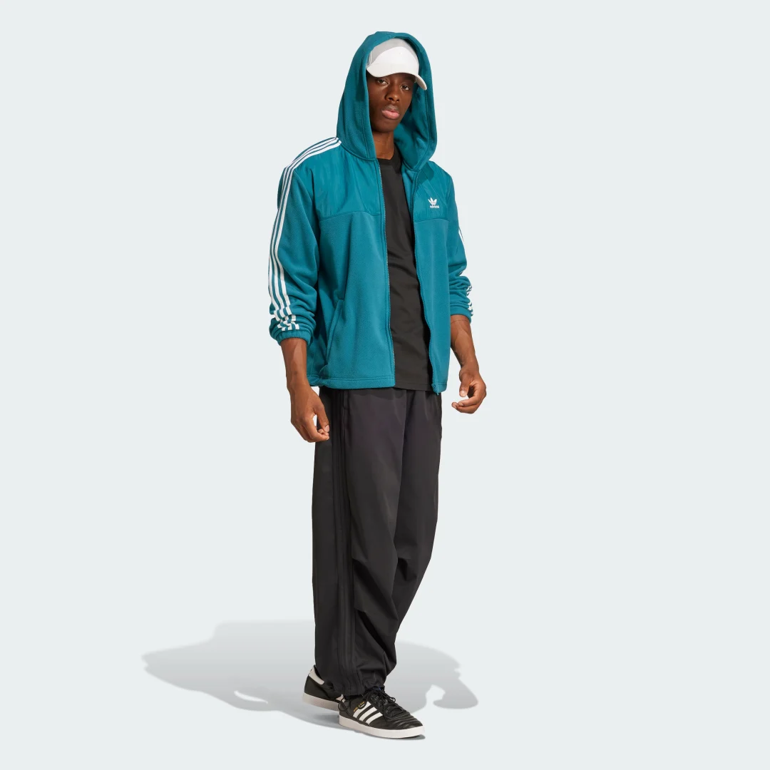 Thumbnail 2 de Chaqueta con capucha Adicolor Teddy Fleece 3 bandas de Adidas – turquesa