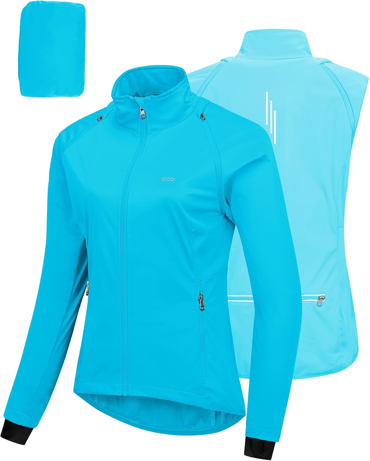 Thumbnail 6 de 33,000ft Damen Fahrradjacke – Wasserdicht, atmungsaktiv, mit abnehmbaren Ärmeln