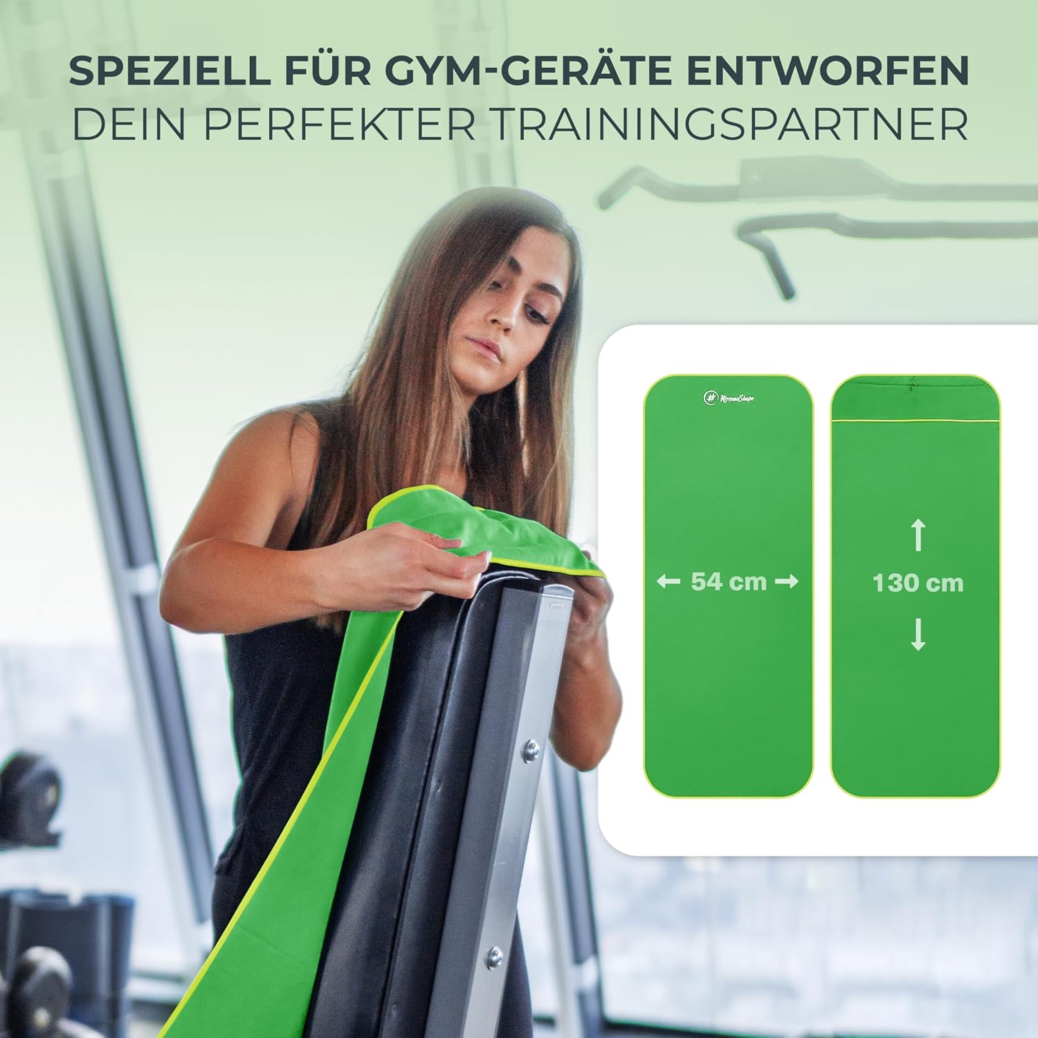 Thumbnail 1 de NirvanaShape Fitness-Handtuch – Mikrofaser, Magnet-Clip, 2-Fach-Vorratstasche, hygienisch & kompakt