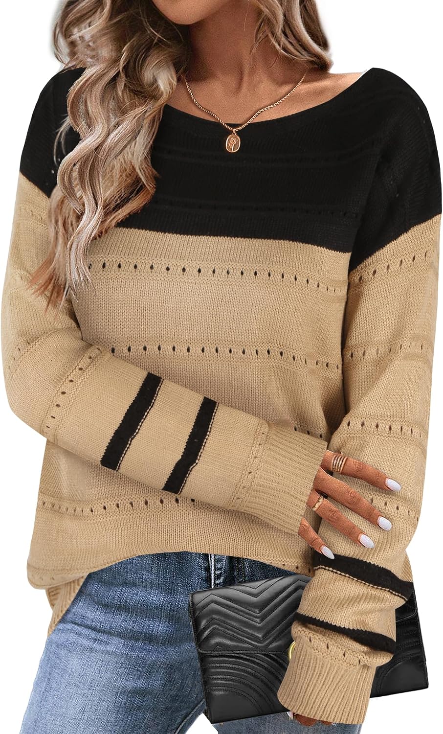 Thumbnail 6 de Zeagoo Women's Crochet Sweater, Viscose Blend