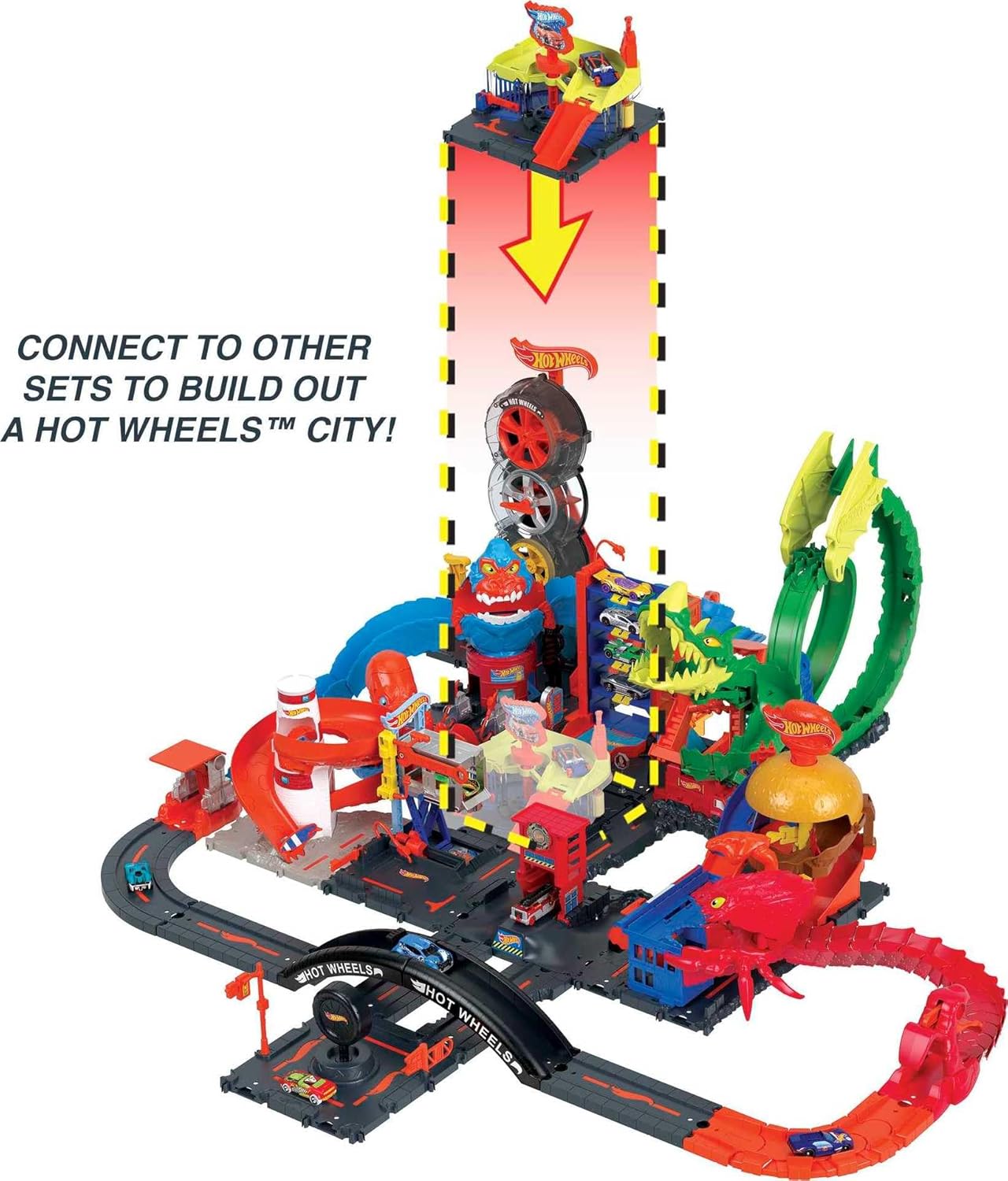 Thumbnail 5 de Hot Wheels City Station de lavage express HDR27, coffret avec 1 véhicule et station connectable