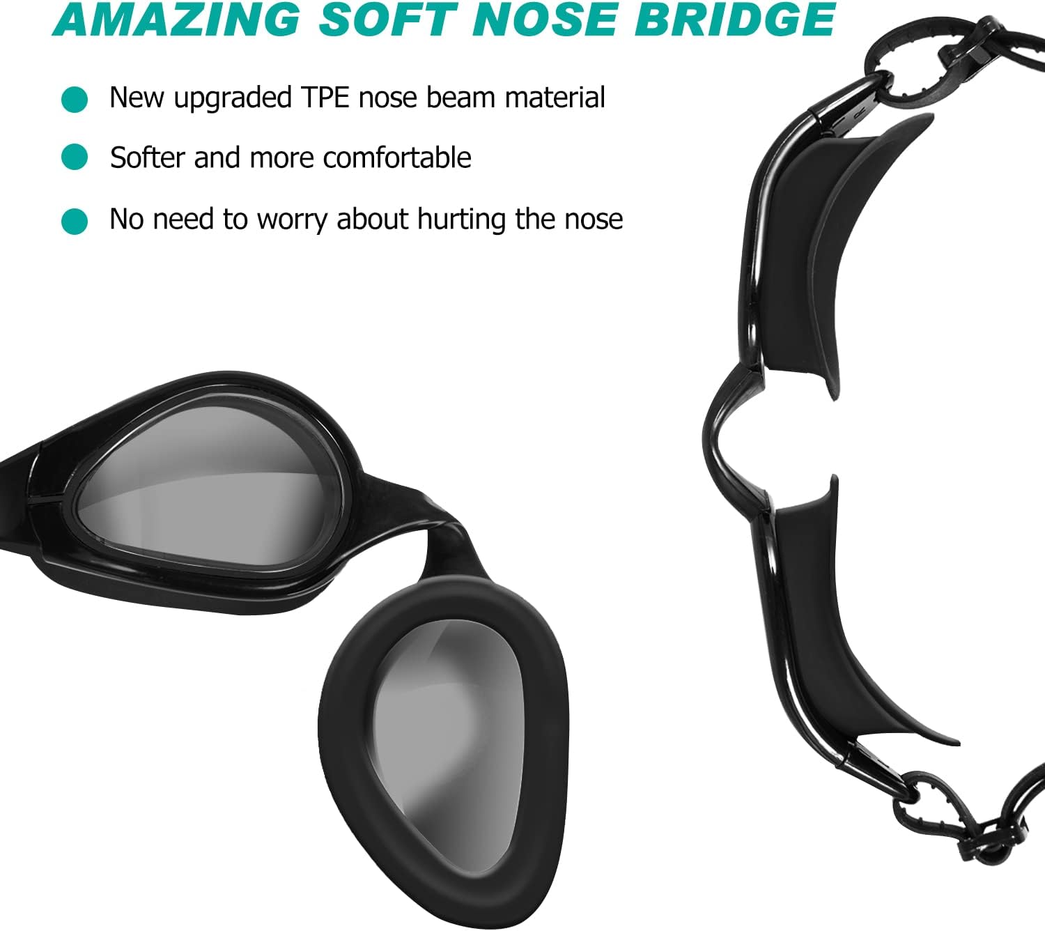 Thumbnail 3 de TOPLUS Swimming Goggles (Adult Unisex) with Anti-Fog & UV Protection – Black