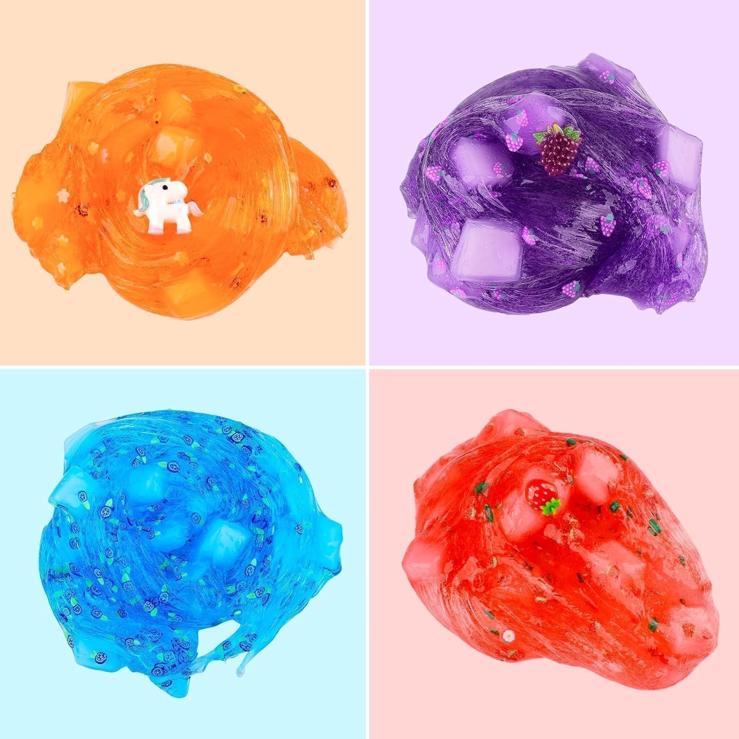 Thumbnail 4 de 9 Pack Jelly Cube Clear Fluffy Slime Making Kit – Crunchy Crystal Slime Charms for Kids