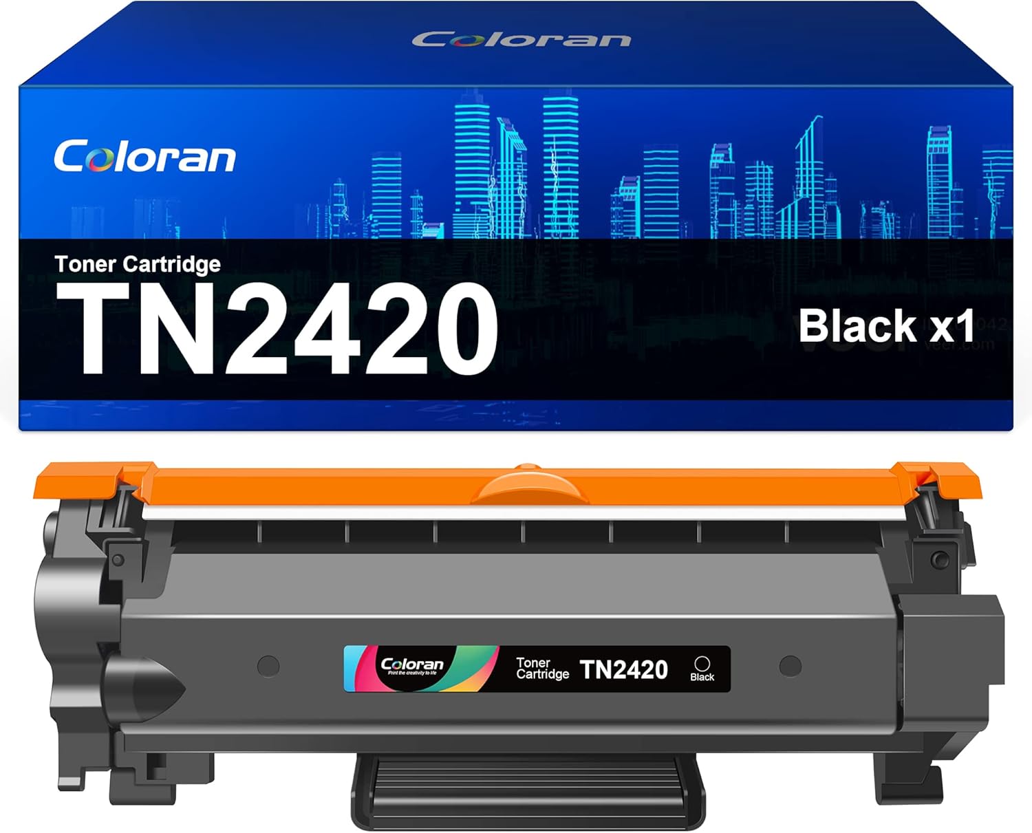 Detalle de TN2420 compatible toner cartridge (black) for Brother TN-2410/TN-2420 and selected MFC/DCP/HL models