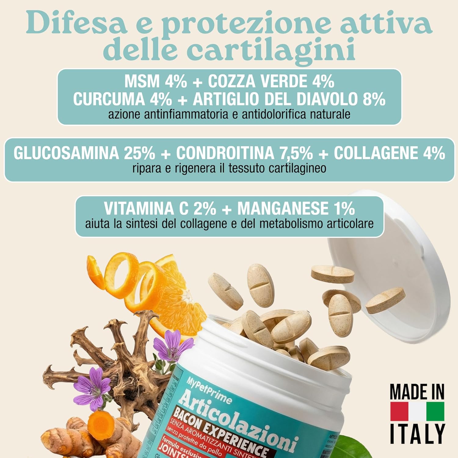 Thumbnail 2 de MyPetPrime Articolazioni Cane - Mangime Complementare 125 Compresse (Nuova Formula JointSupport)